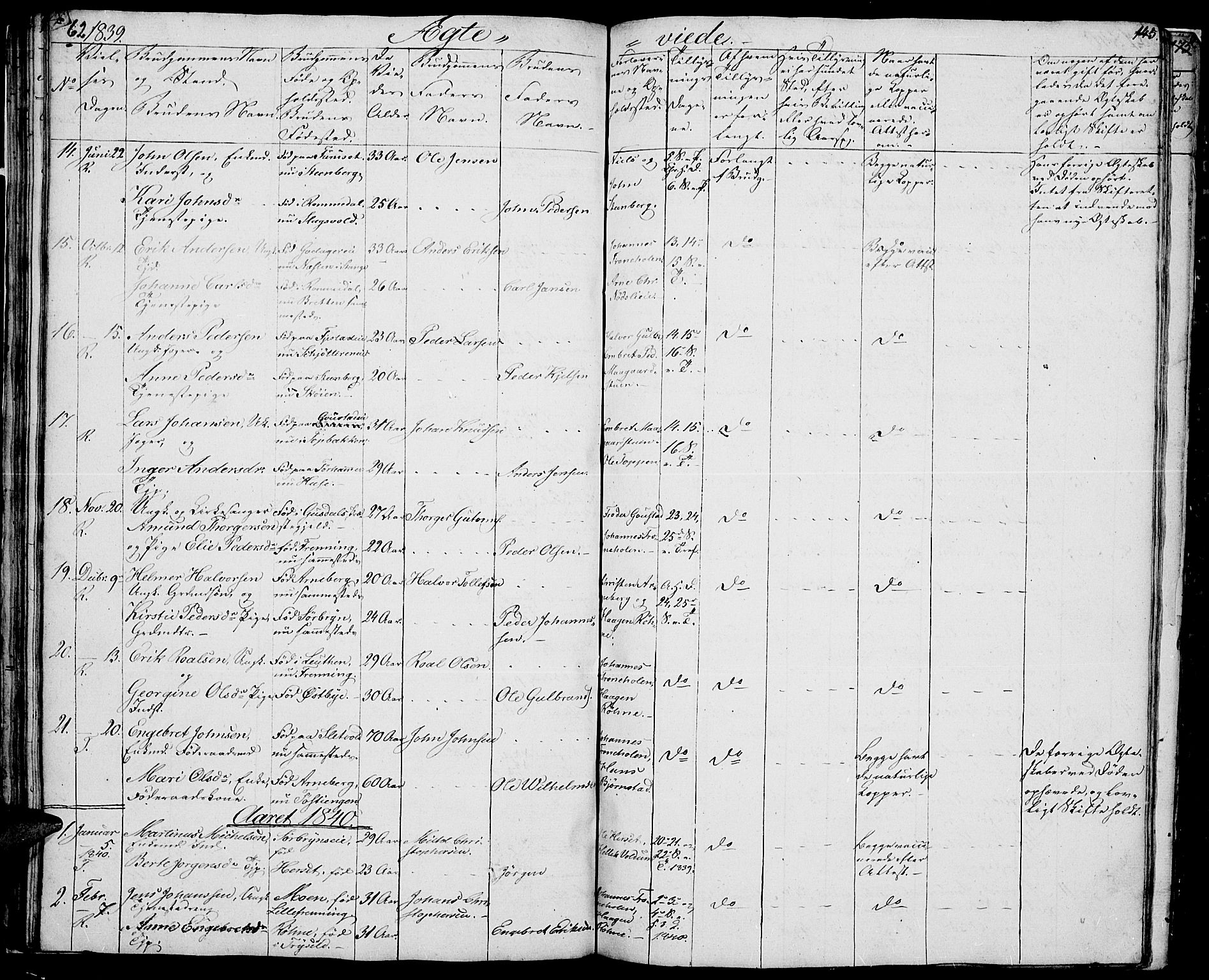 Romedal prestekontor, AV/SAH-PREST-004/L/L0008: Parish register (copy) no. 8, 1837-1844, p. 62