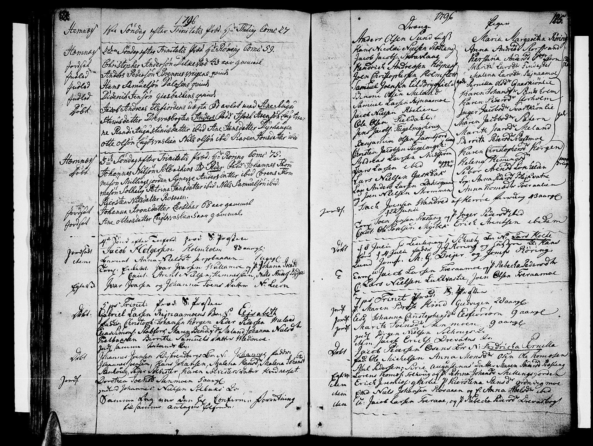 Ministerialprotokoller, klokkerbøker og fødselsregistre - Nordland, SAT/A-1459/825/L0349: Parish register (official) no. 825A05 /1, 1789-1806, p. 124-125
