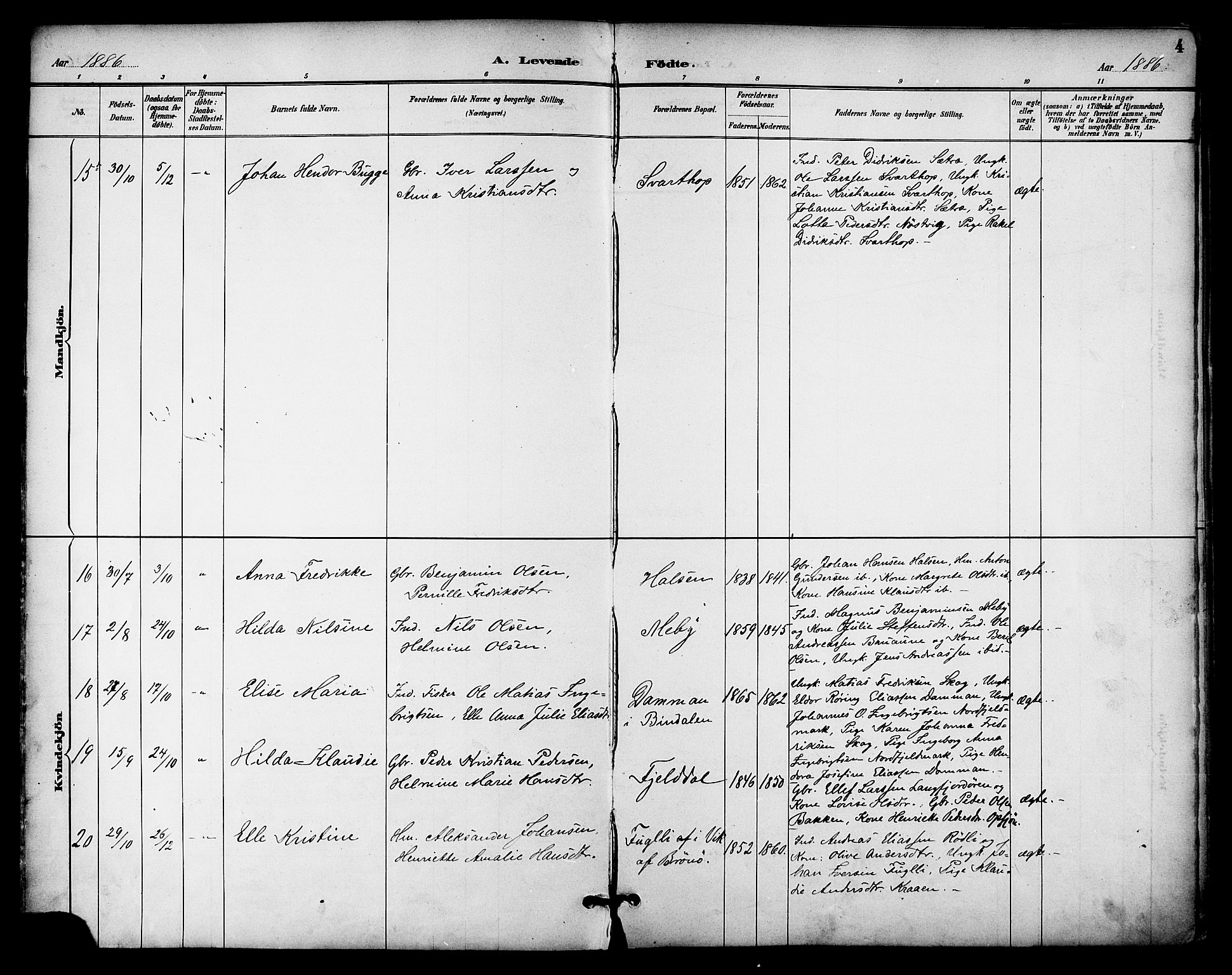 Ministerialprotokoller, klokkerbøker og fødselsregistre - Nordland, AV/SAT-A-1459/814/L0226: Parish register (official) no. 814A07, 1886-1898, p. 4