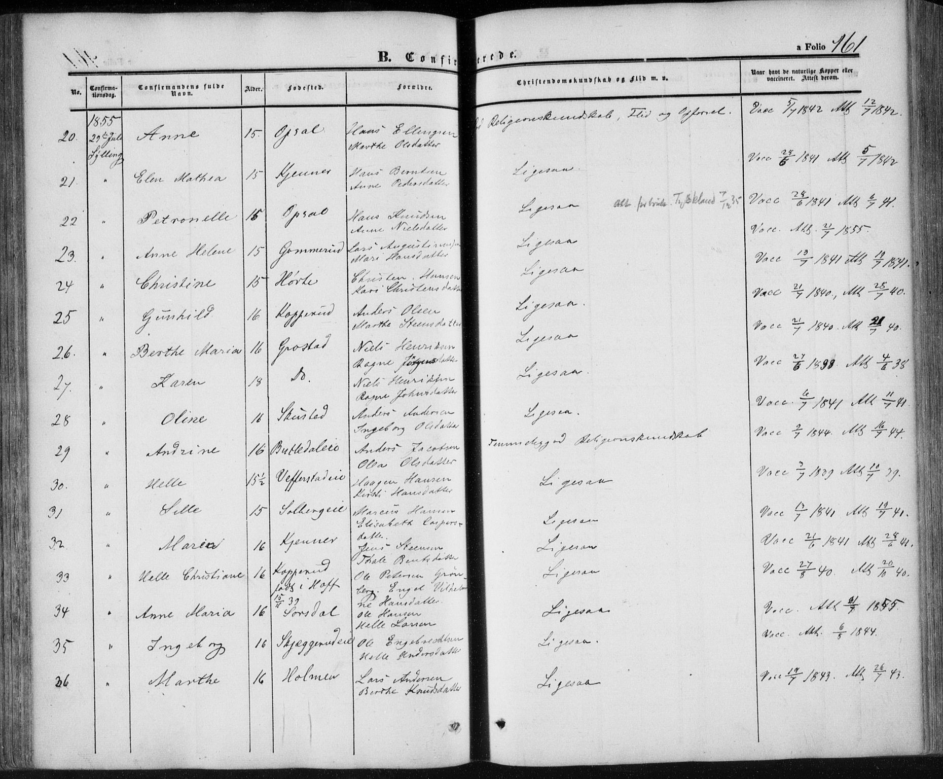 Lier kirkebøker, SAKO/A-230/F/Fa/L0012: Parish register (official) no. I 12, 1854-1864, p. 161