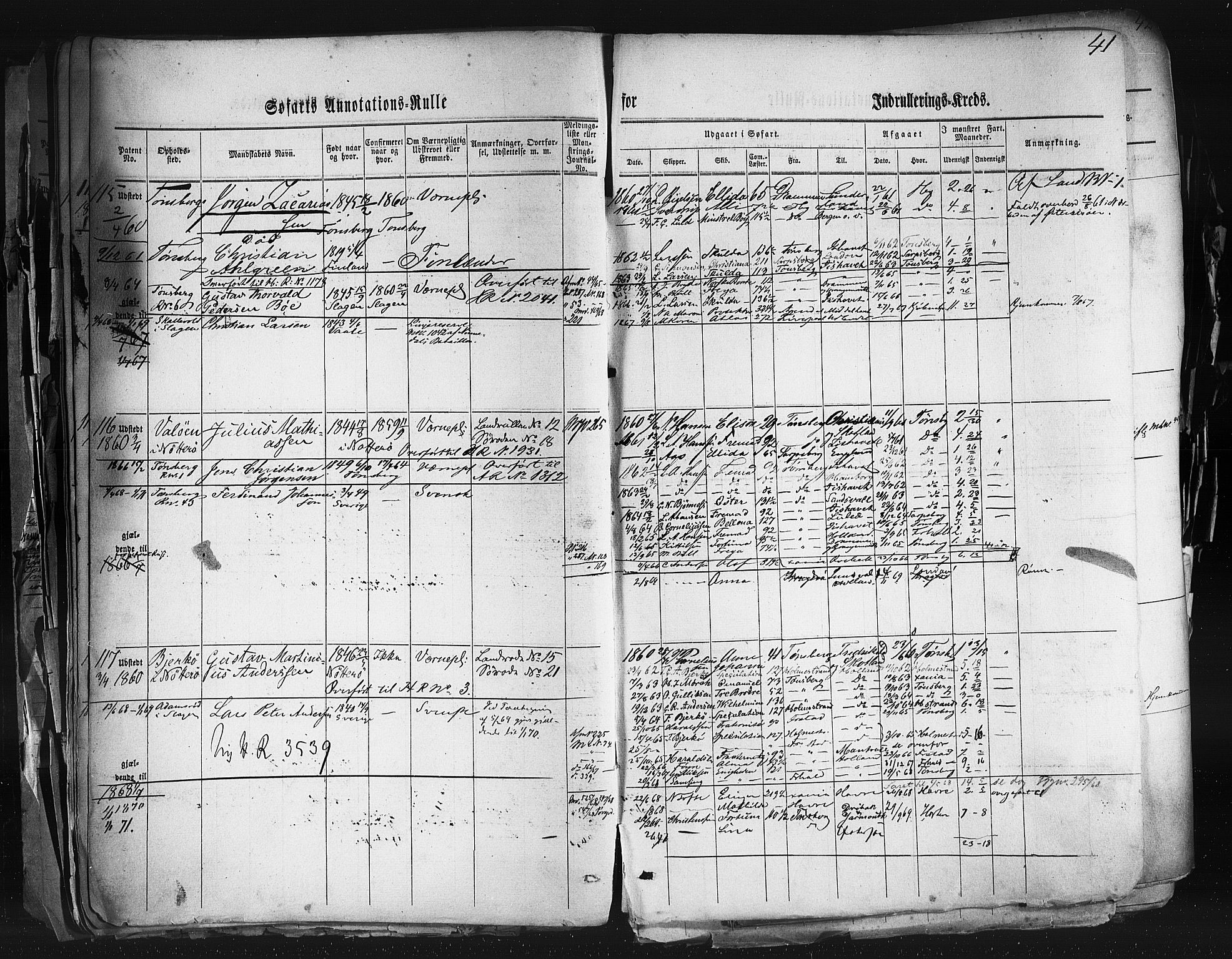 Tønsberg innrulleringskontor, AV/SAKO-A-786/F/Fb/L0001: Annotasjonsrulle Patent nr. 1-1724, 1860-1868, p. 44