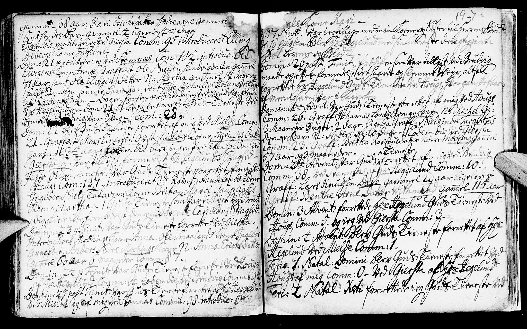 Haus sokneprestembete, AV/SAB-A-75601/H/Haa: Parish register (official) no. A 5, 1733-1747, p. 197