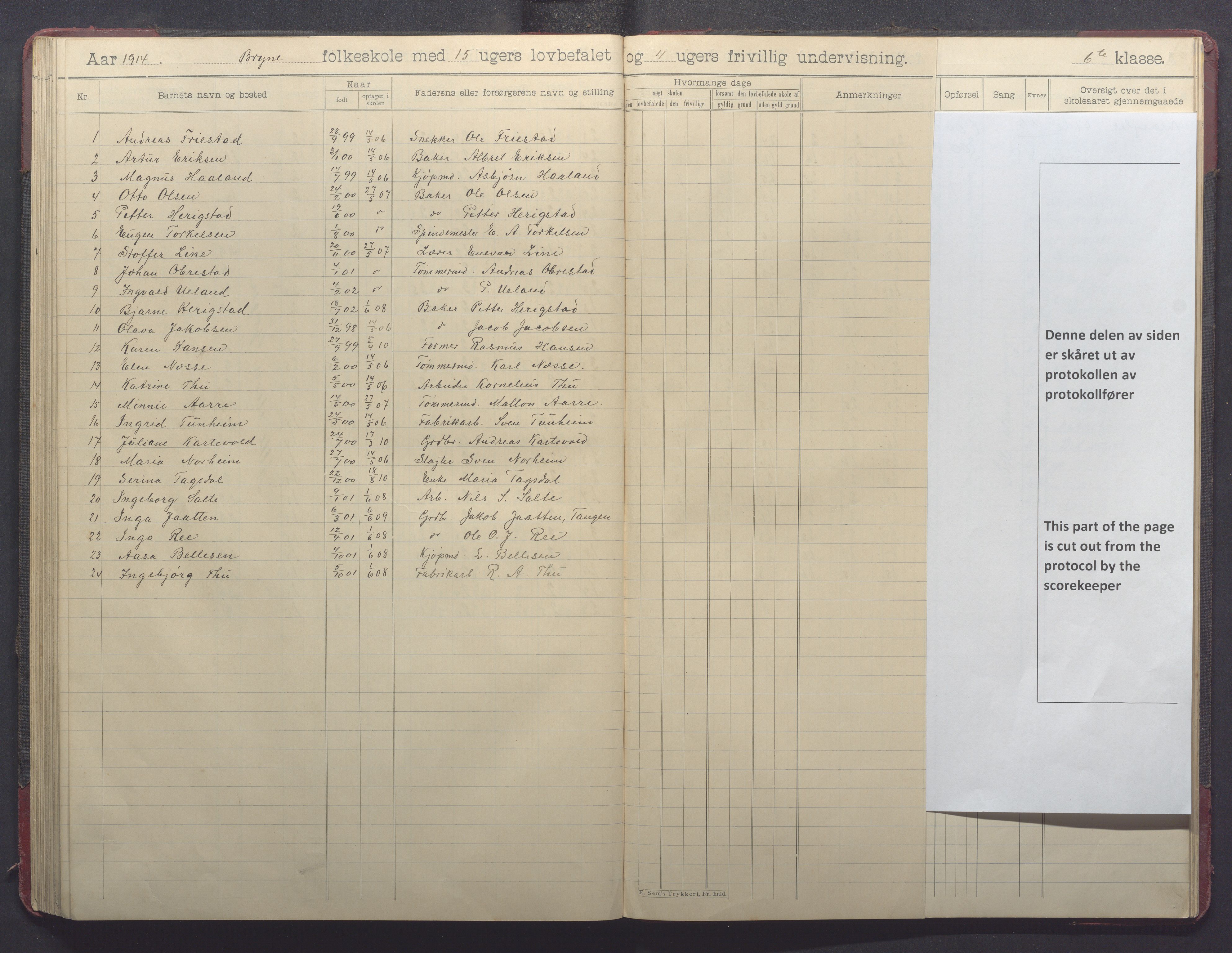 Time kommune - Bryne skule, IKAR/K-100797/H/L0002: Skoleprotokoll, 1902-1917, p. 83