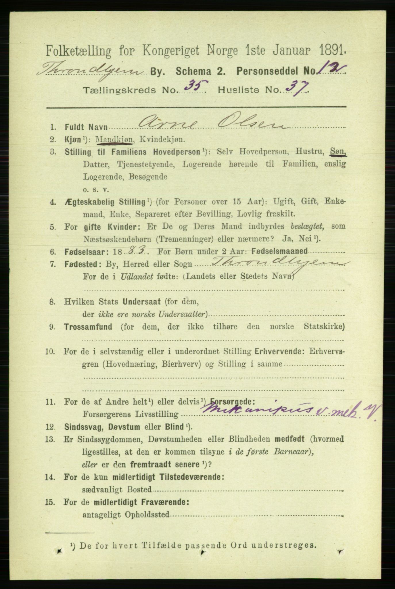 RA, 1891 census for 1601 Trondheim, 1891, p. 26835