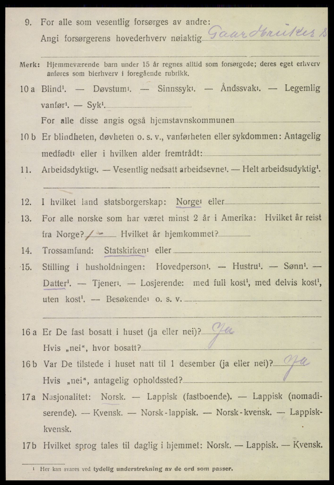 SAT, 1920 census for Leksvik, 1920, p. 5409