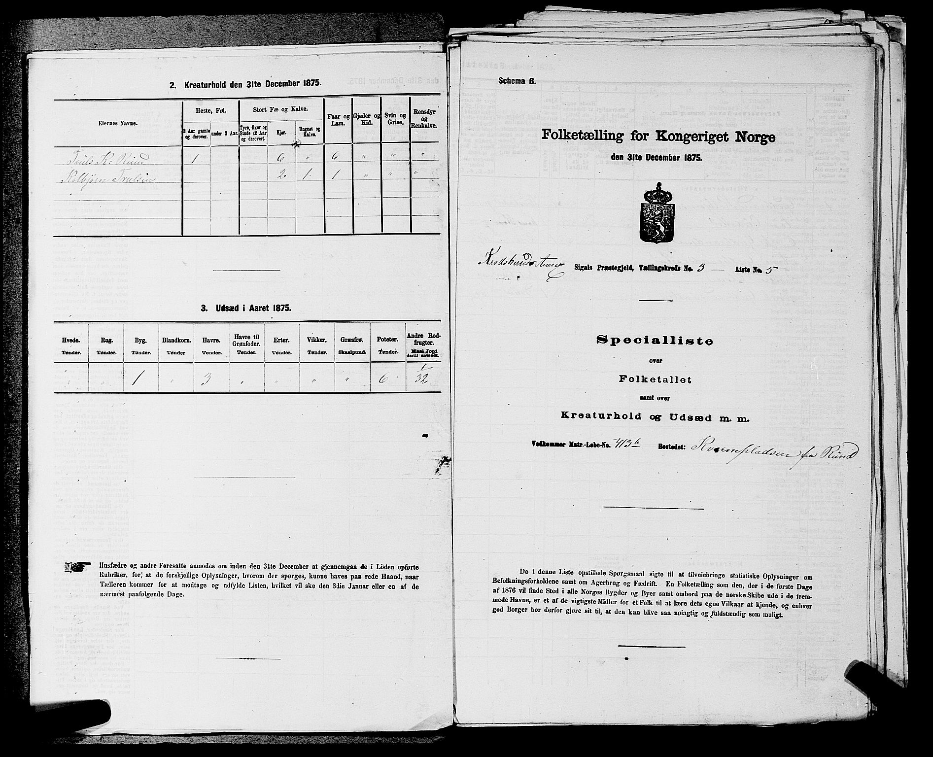 SAKO, 1875 census for 0621P Sigdal, 1875, p. 1489