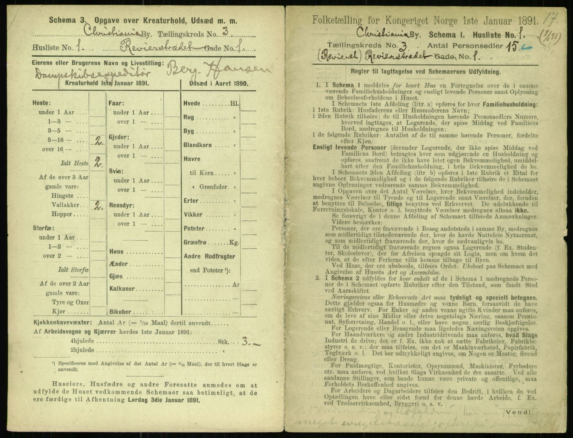 RA, 1891 census for 0301 Kristiania, 1891, p. 1167