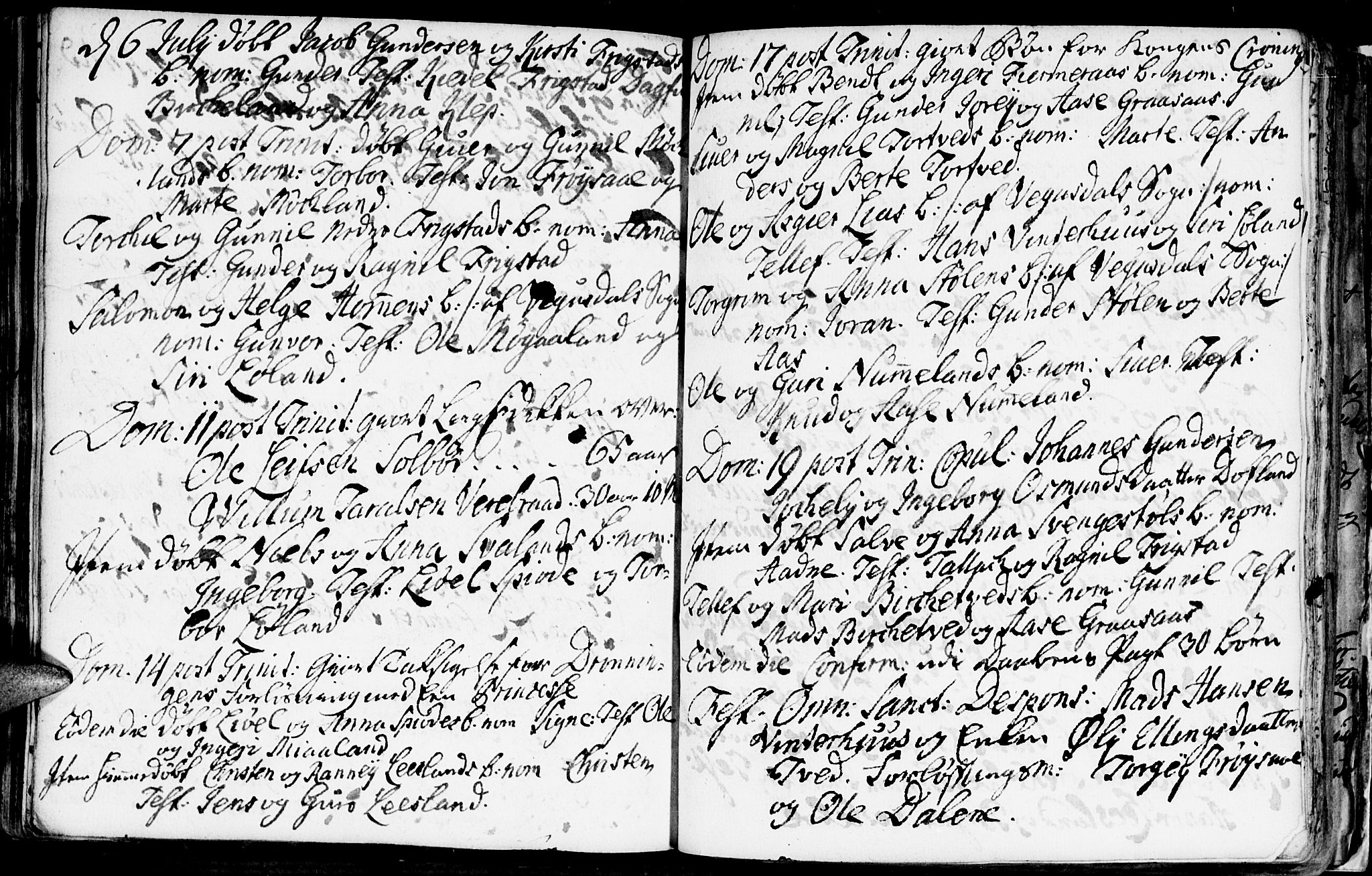 Evje sokneprestkontor, AV/SAK-1111-0008/F/Fa/Fac/L0001: Parish register (official) no. A 1, 1705-1764, p. 251-252