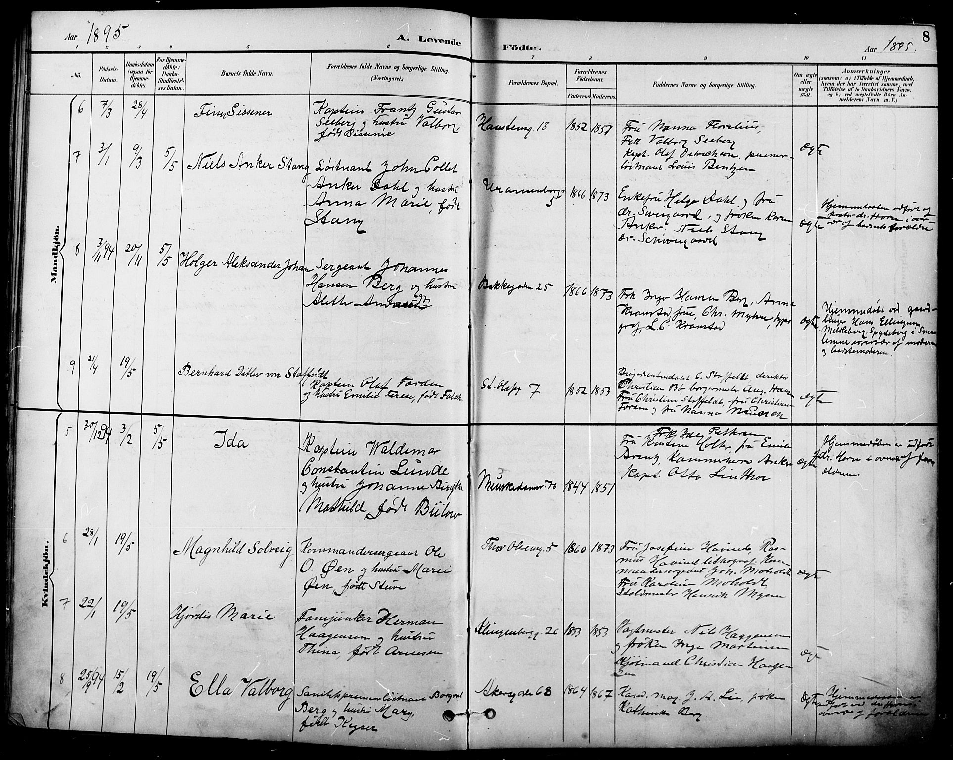 Garnisonsmenigheten Kirkebøker, SAO/A-10846/F/Fa/L0013: Parish register (official) no. 13, 1894-1904, p. 8