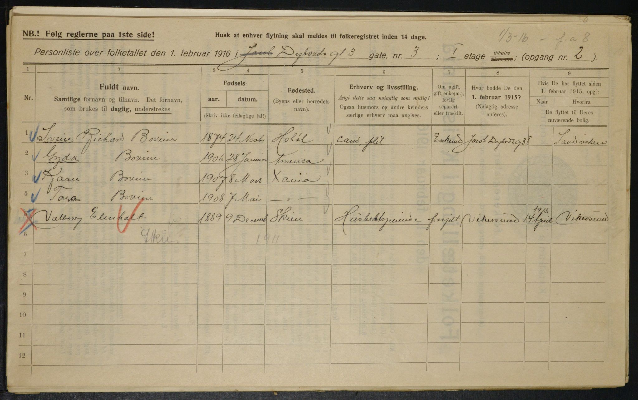 OBA, Municipal Census 1916 for Kristiania, 1916, p. 17557