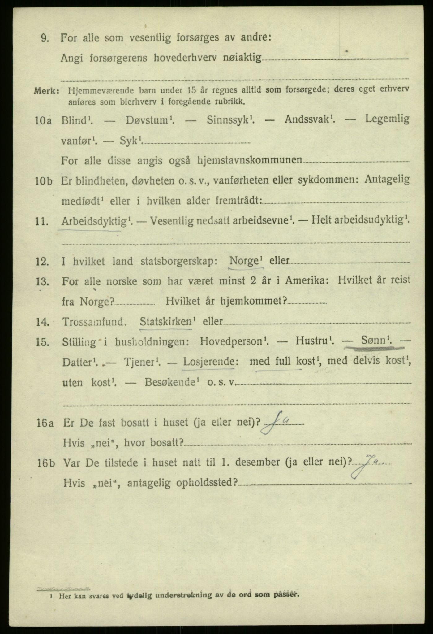 SAB, 1920 census for Sør-Vågsøy, 1920, p. 1491