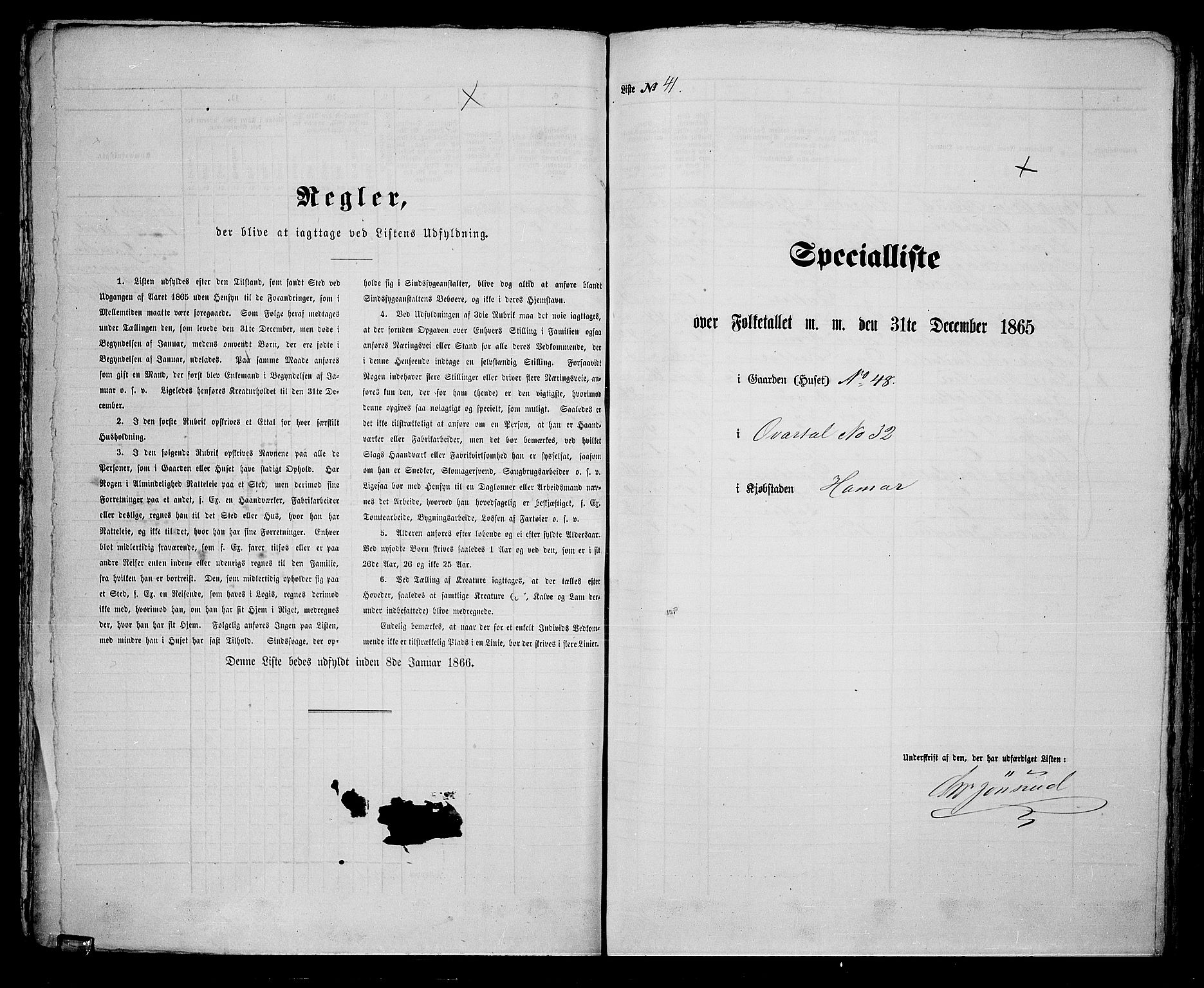 RA, 1865 census for Vang/Hamar, 1865, p. 90