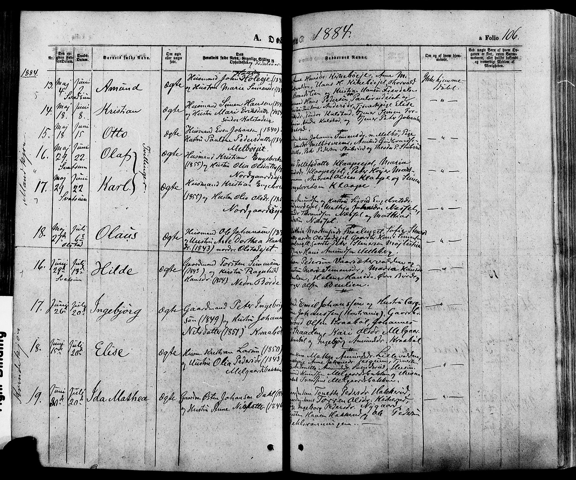 Gausdal prestekontor, AV/SAH-PREST-090/H/Ha/Haa/L0010: Parish register (official) no. 10, 1867-1886, p. 106