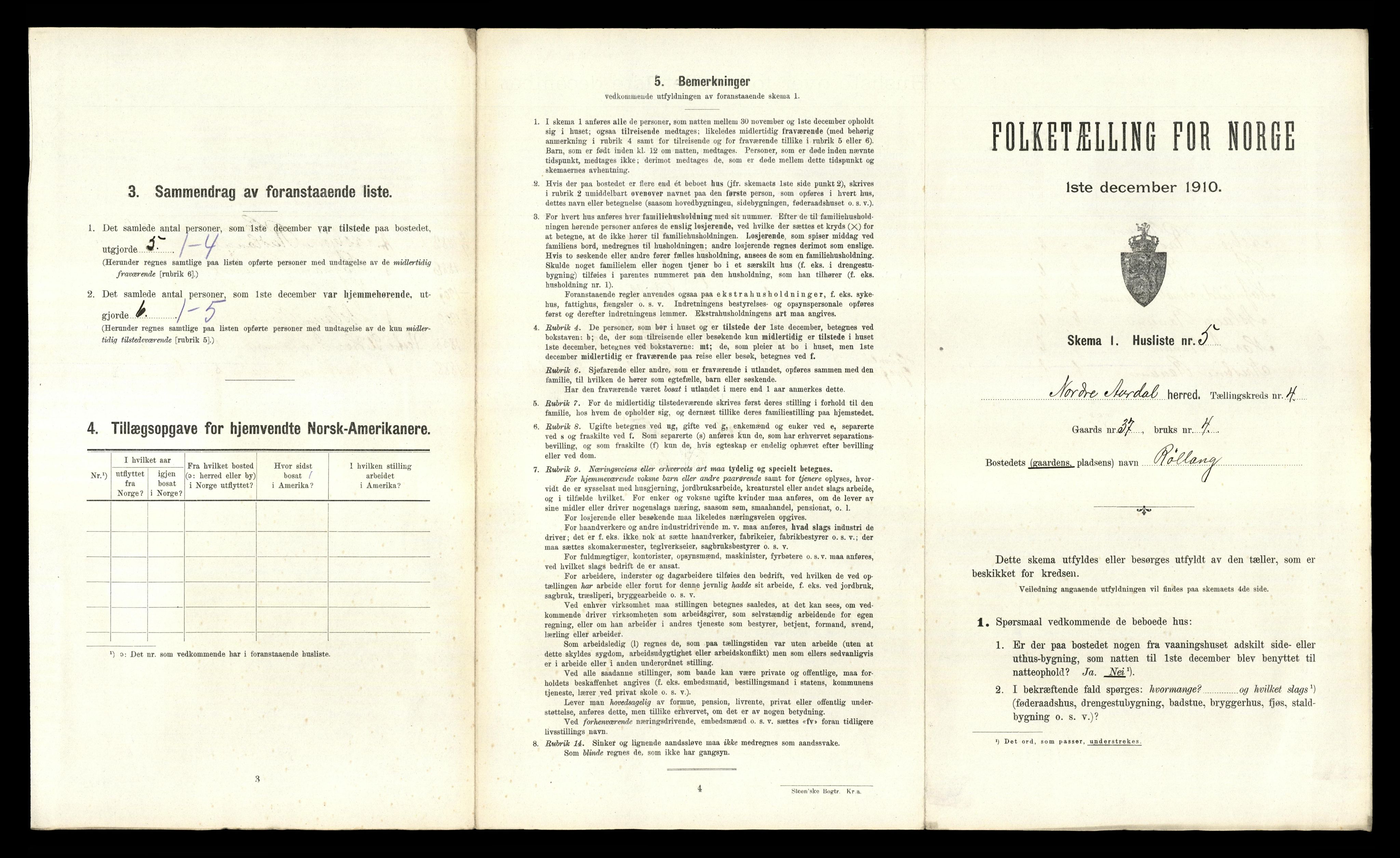 RA, 1910 census for Nord-Aurdal, 1910, p. 601