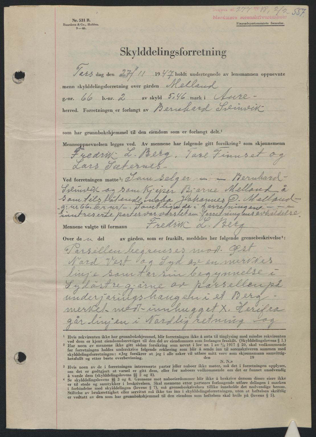 Nordmøre sorenskriveri, AV/SAT-A-4132/1/2/2Ca: Mortgage book no. A107, 1947-1948, Diary no: : 277/1948