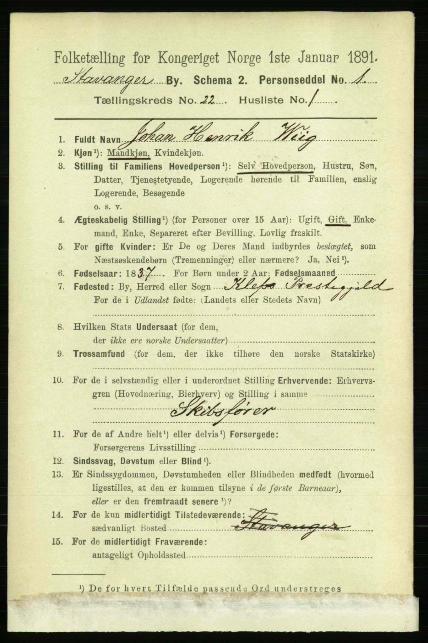 RA, 1891 census for 1103 Stavanger, 1891, p. 24116