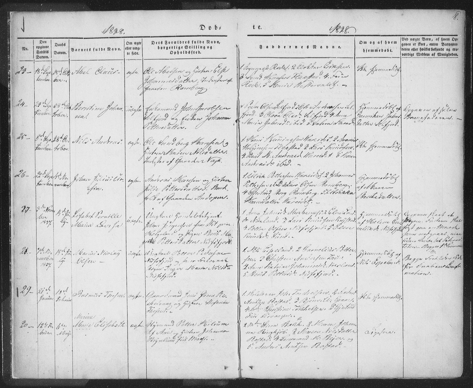 Ministerialprotokoller, klokkerbøker og fødselsregistre - Nordland, SAT/A-1459/885/L1202: Parish register (official) no. 885A03, 1838-1859, p. 8