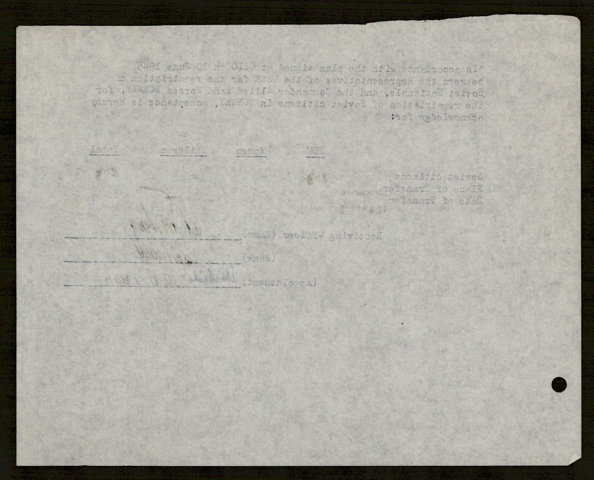 Flyktnings- og fangedirektoratet, Repatrieringskontoret, AV/RA-S-1681/D/Db/L0021: Displaced Persons (DPs) og sivile tyskere, 1945-1948, p. 522