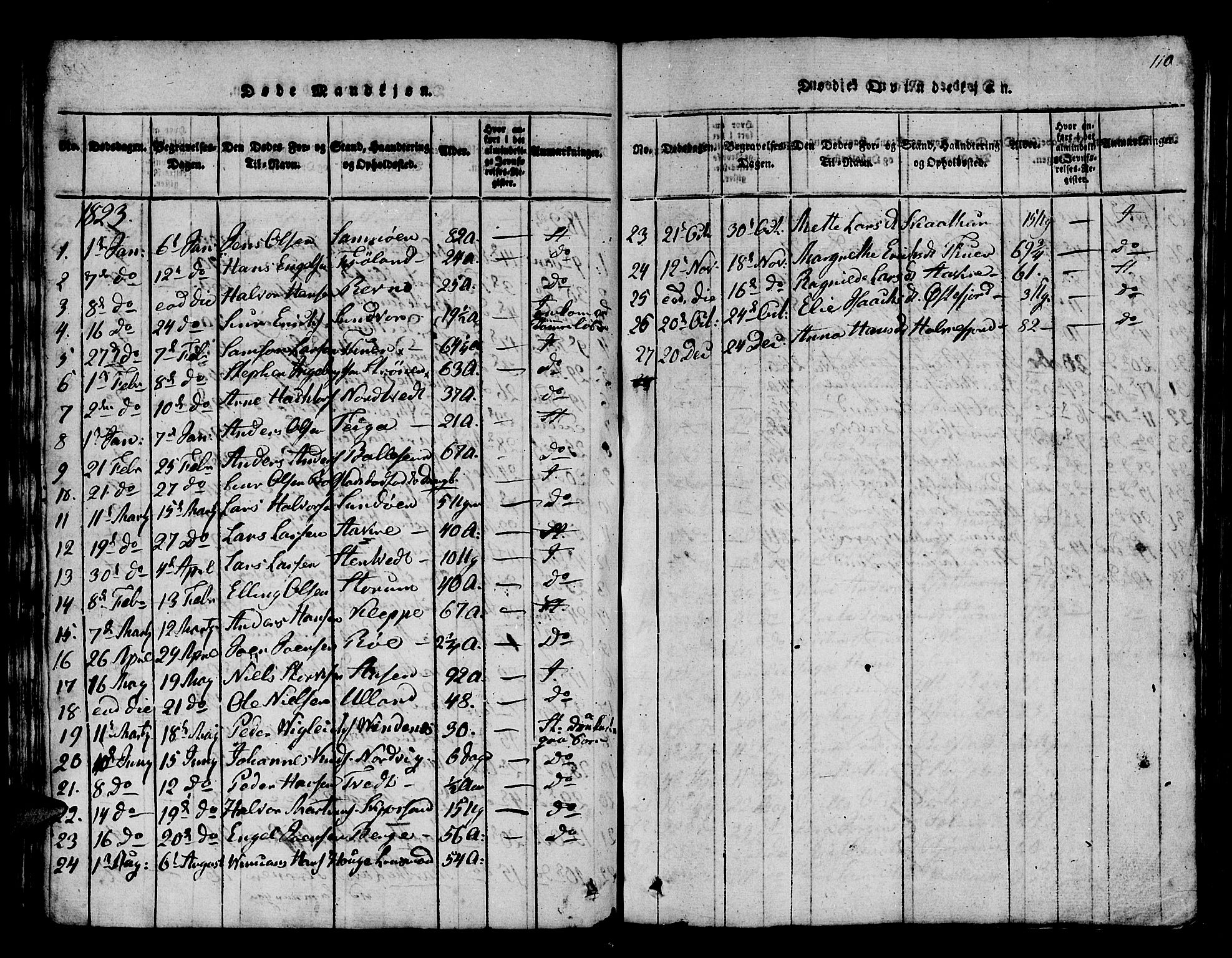 Os sokneprestembete, SAB/A-99929: Parish register (official) no. A 12, 1816-1825, p. 110