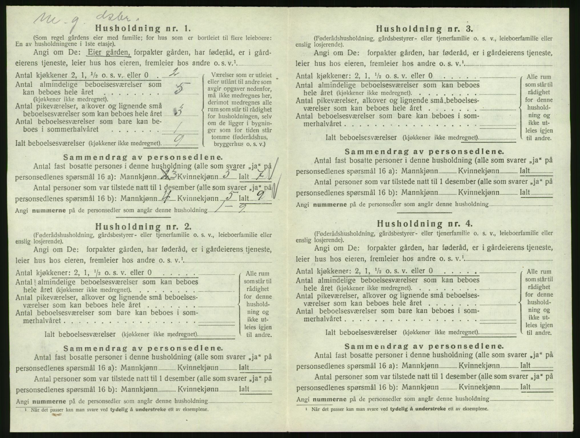 SAT, 1920 census for Veøy, 1920, p. 320