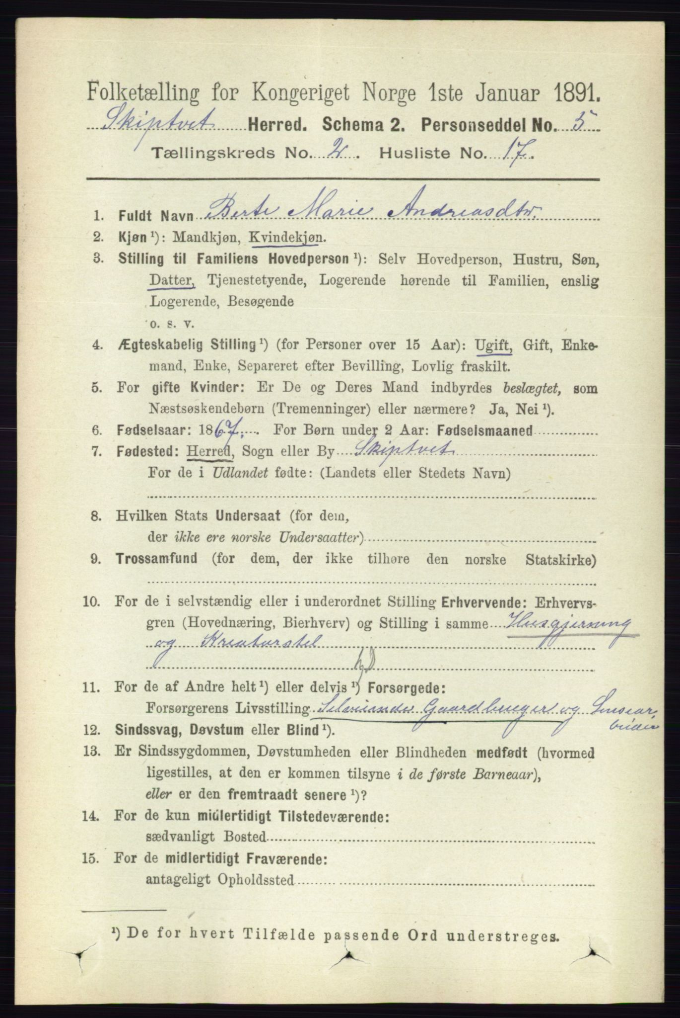 RA, 1891 census for 0127 Skiptvet, 1891, p. 648