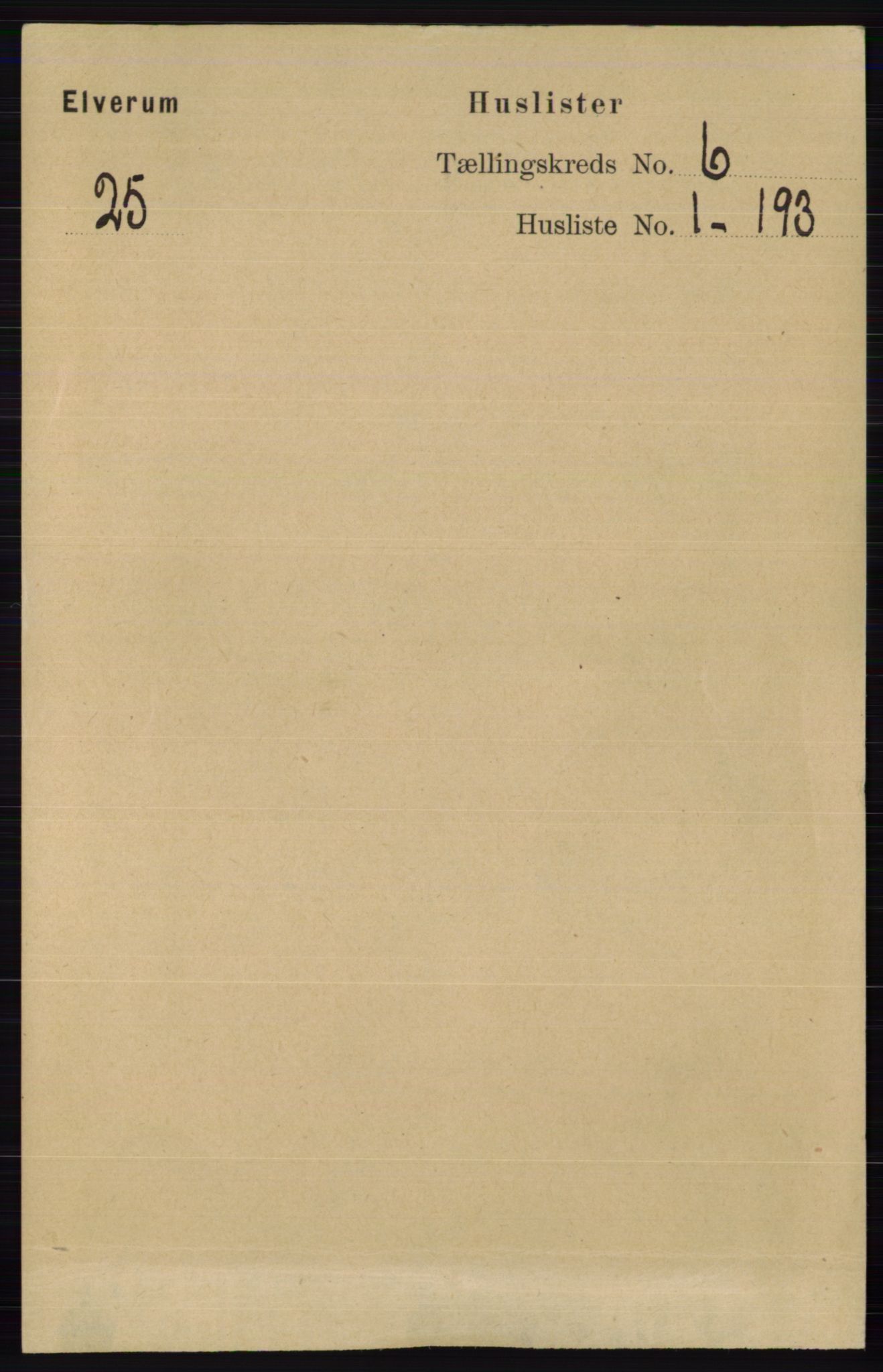 RA, 1891 census for 0427 Elverum, 1891, p. 4154