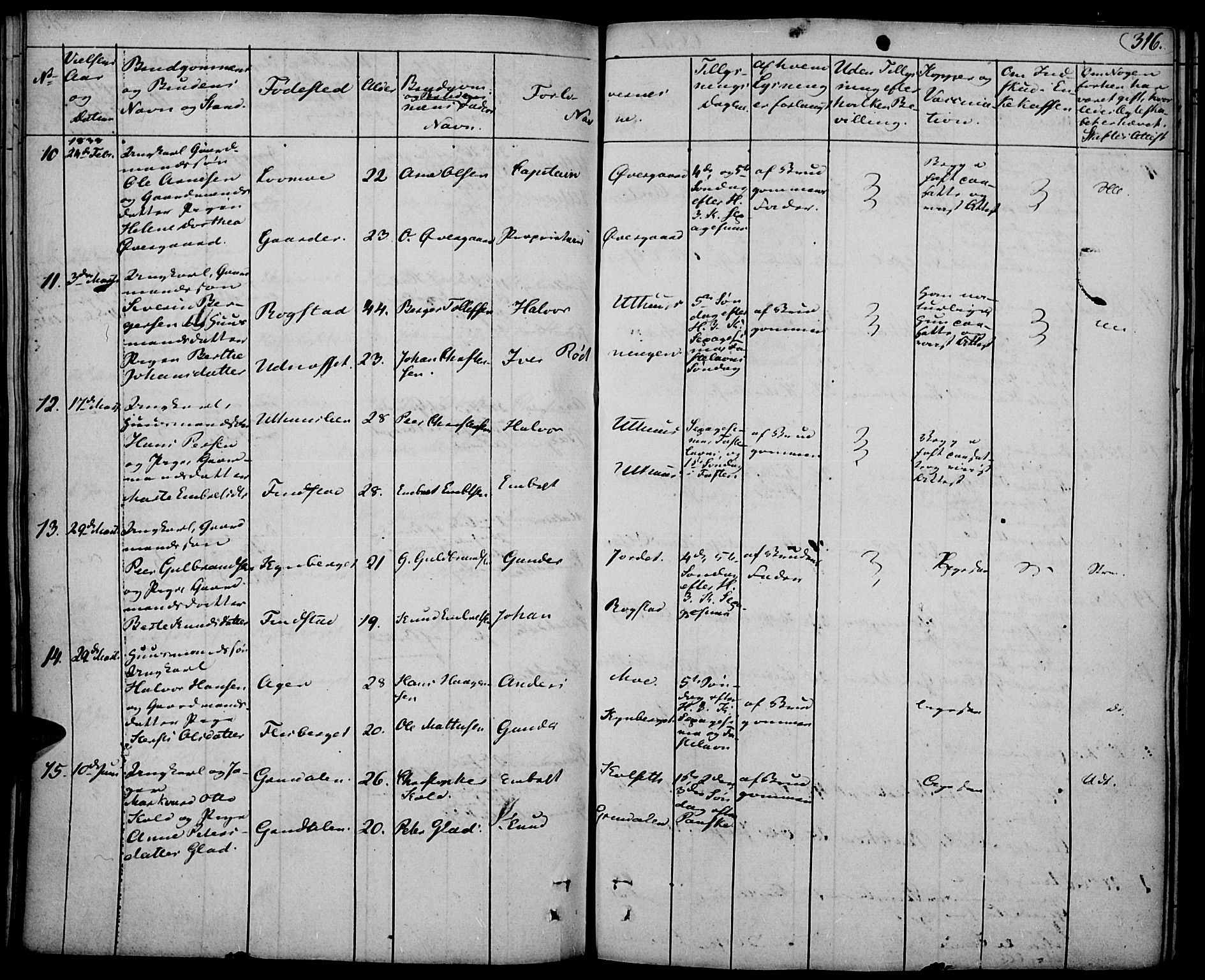 Elverum prestekontor, AV/SAH-PREST-044/H/Ha/Haa/L0008: Parish register (official) no. 8, 1830-1842, p. 316