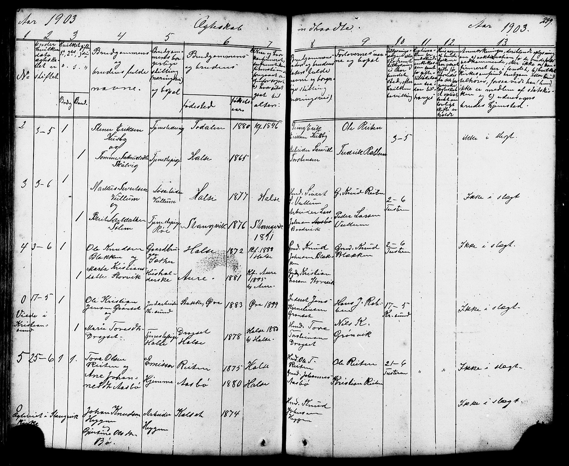 Ministerialprotokoller, klokkerbøker og fødselsregistre - Møre og Romsdal, SAT/A-1454/576/L0890: Parish register (copy) no. 576C01, 1837-1908, p. 239