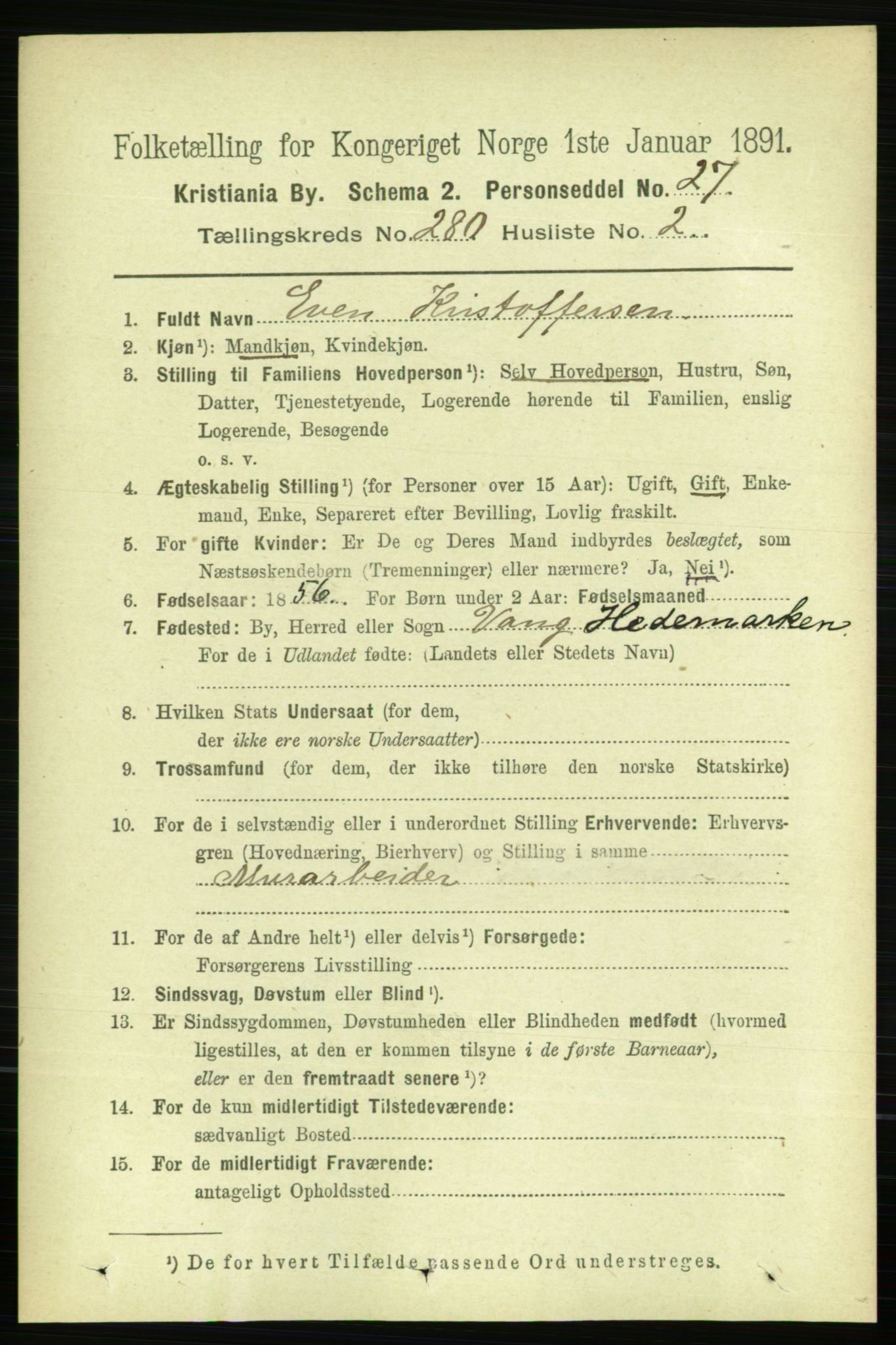 RA, 1891 census for 0301 Kristiania, 1891, p. 170131