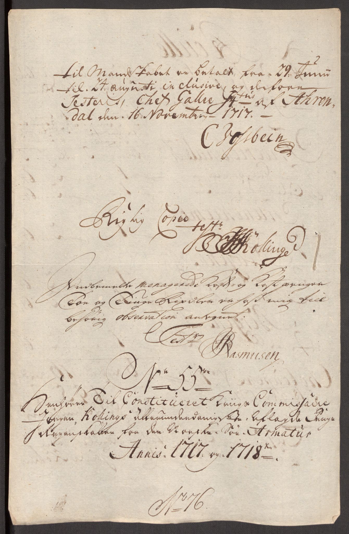 Kommanderende general (KG I) med Det norske krigsdirektorium, AV/RA-EA-5419/E/Eb/L0001: Ruller over noen kompanier som tjenestegjorde på flåten, 1712-1721, p. 475