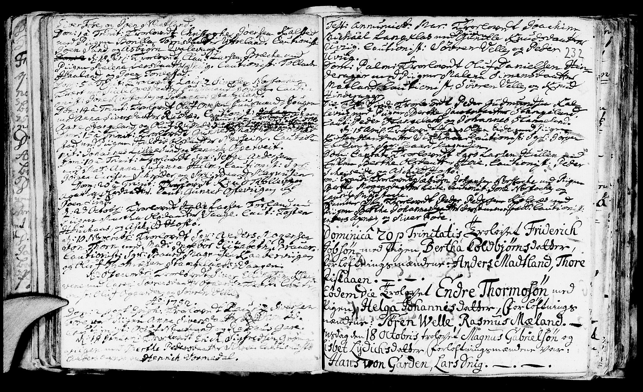 Avaldsnes sokneprestkontor, SAST/A -101851/H/Ha/Haa/L0001: Parish register (official) no. A 1, 1711-1764, p. 232