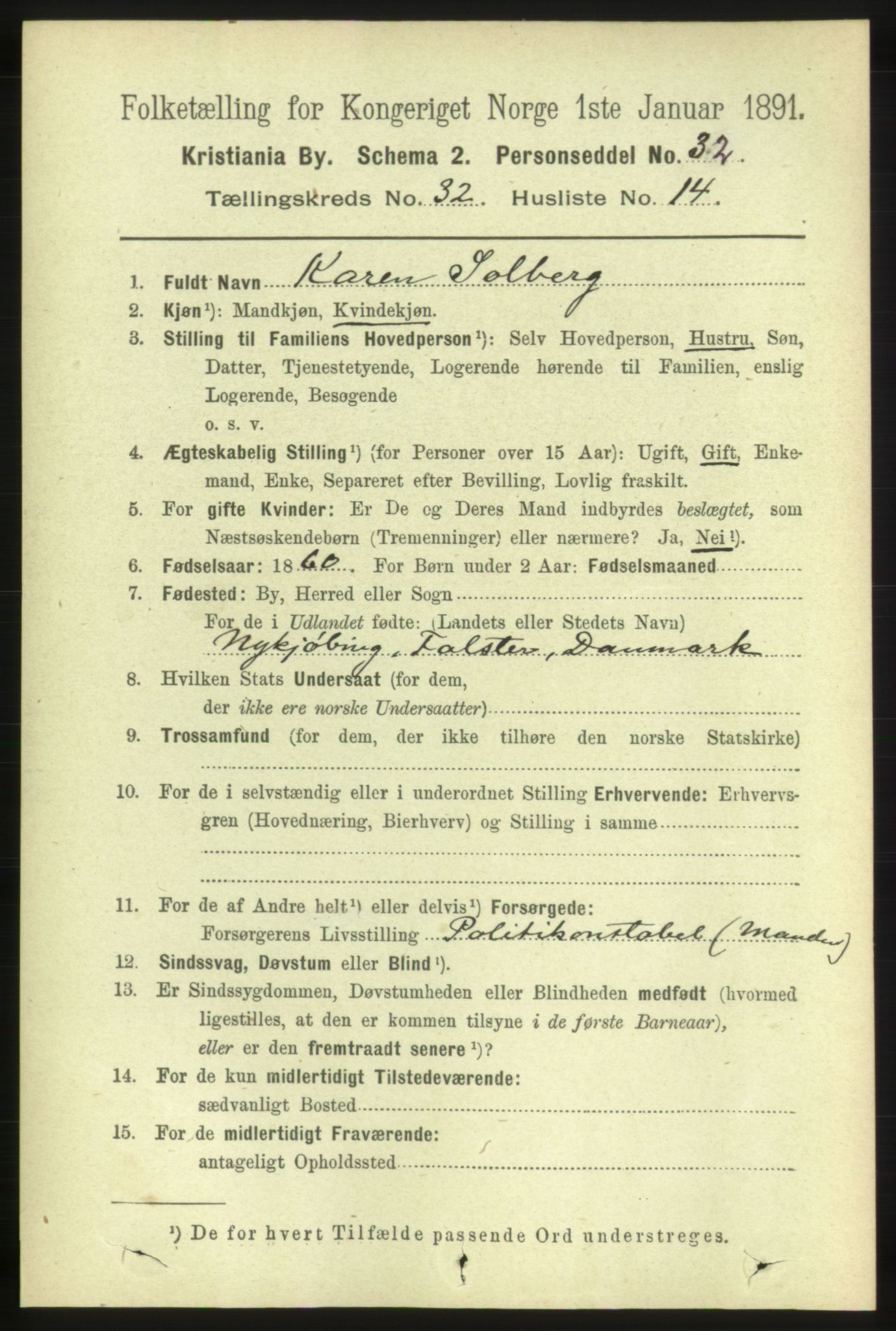 RA, 1891 census for 0301 Kristiania, 1891, p. 17238