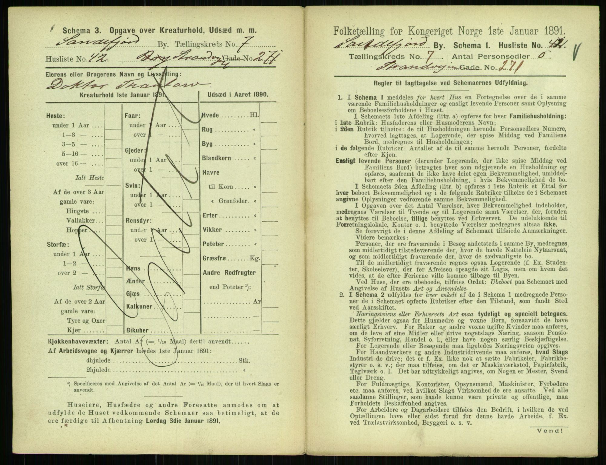 RA, 1891 census for 0706 Sandefjord, 1891, p. 823