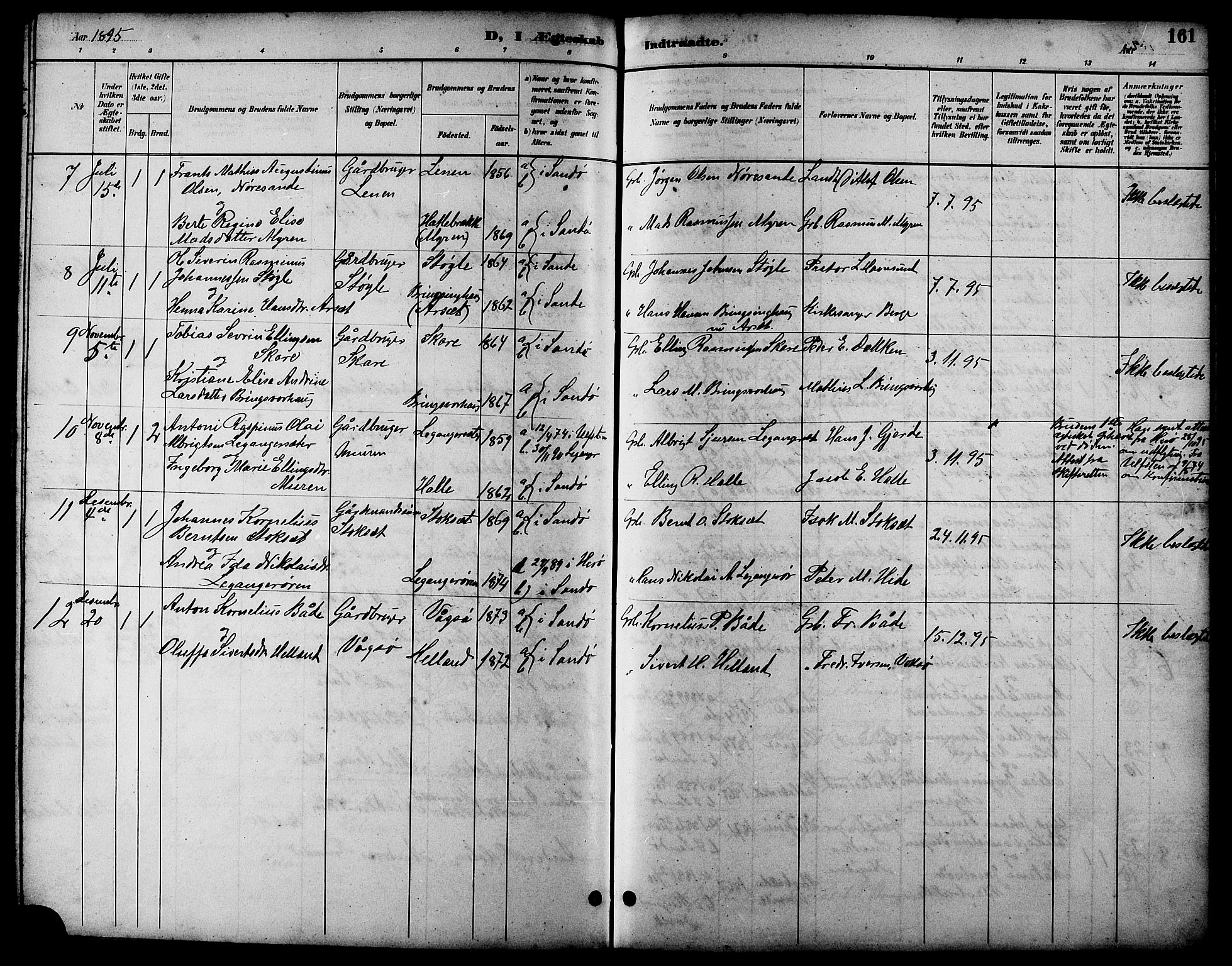 Ministerialprotokoller, klokkerbøker og fødselsregistre - Møre og Romsdal, AV/SAT-A-1454/503/L0049: Parish register (copy) no. 503C04, 1894-1915, p. 161