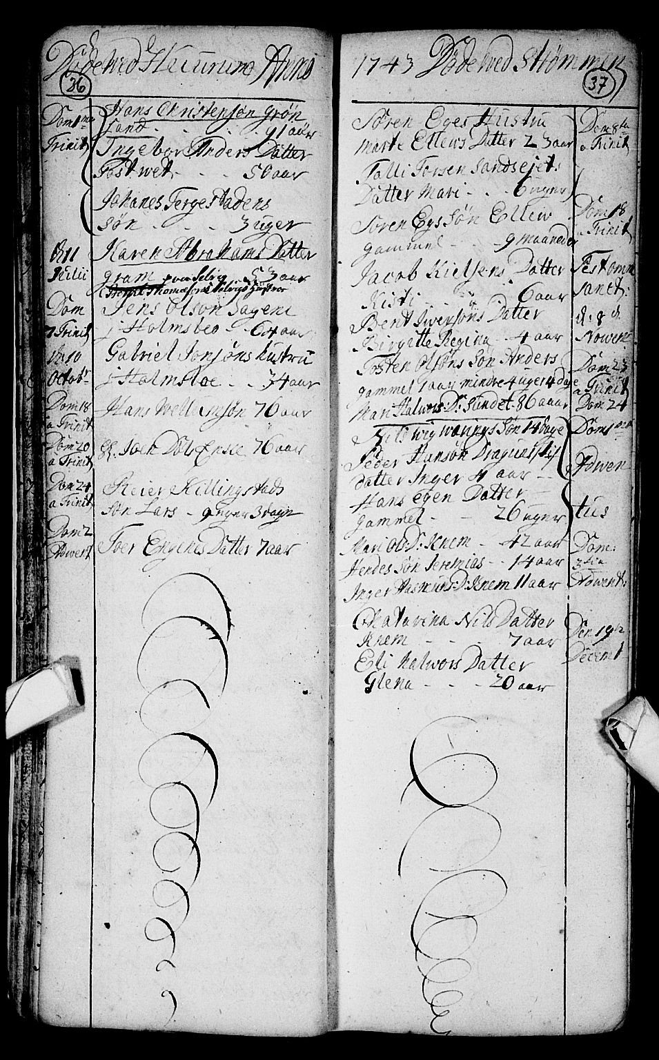 Hurum kirkebøker, AV/SAKO-A-229/F/Fa/L0004: Parish register (official) no. 4, 1733-1757, p. 36-37