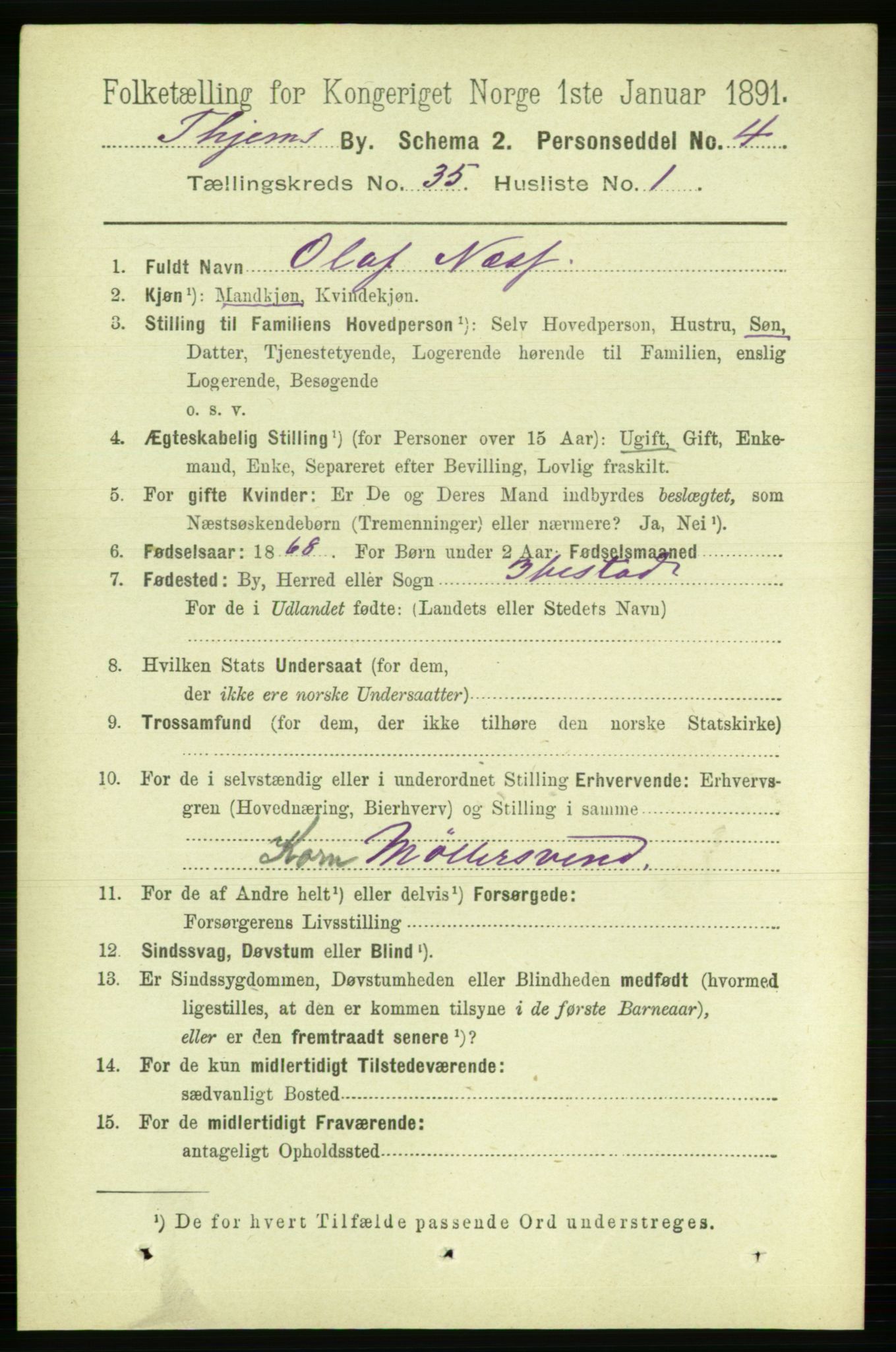 RA, 1891 census for 1601 Trondheim, 1891, p. 26211