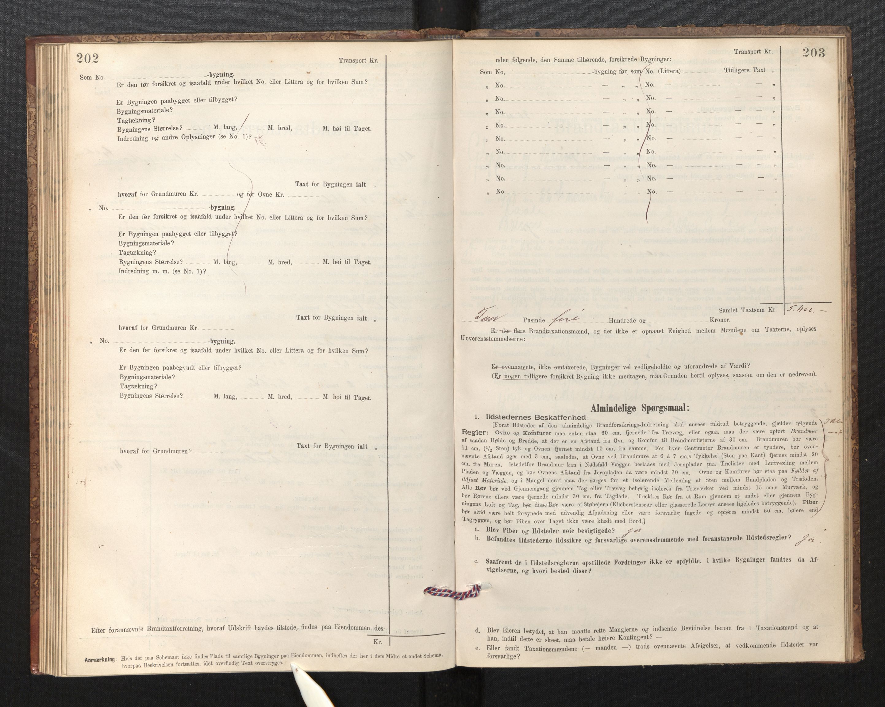 Lensmannen i Gloppen og Breim, AV/SAB-A-27801/0012/L0003: Branntakstprotokoll, skjematakst, 1894-1931, p. 202-203