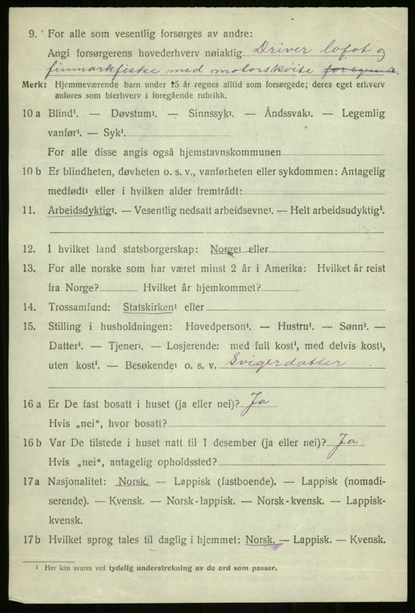 SATØ, 1920 census for Dyrøy, 1920, p. 1664