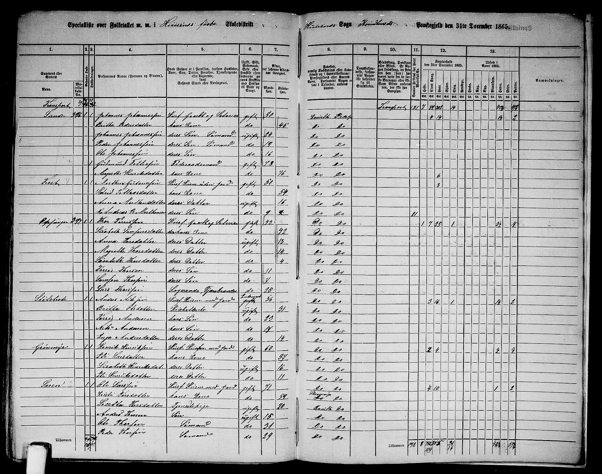 RA, 1865 census for Kvinnherad, 1865, p. 197