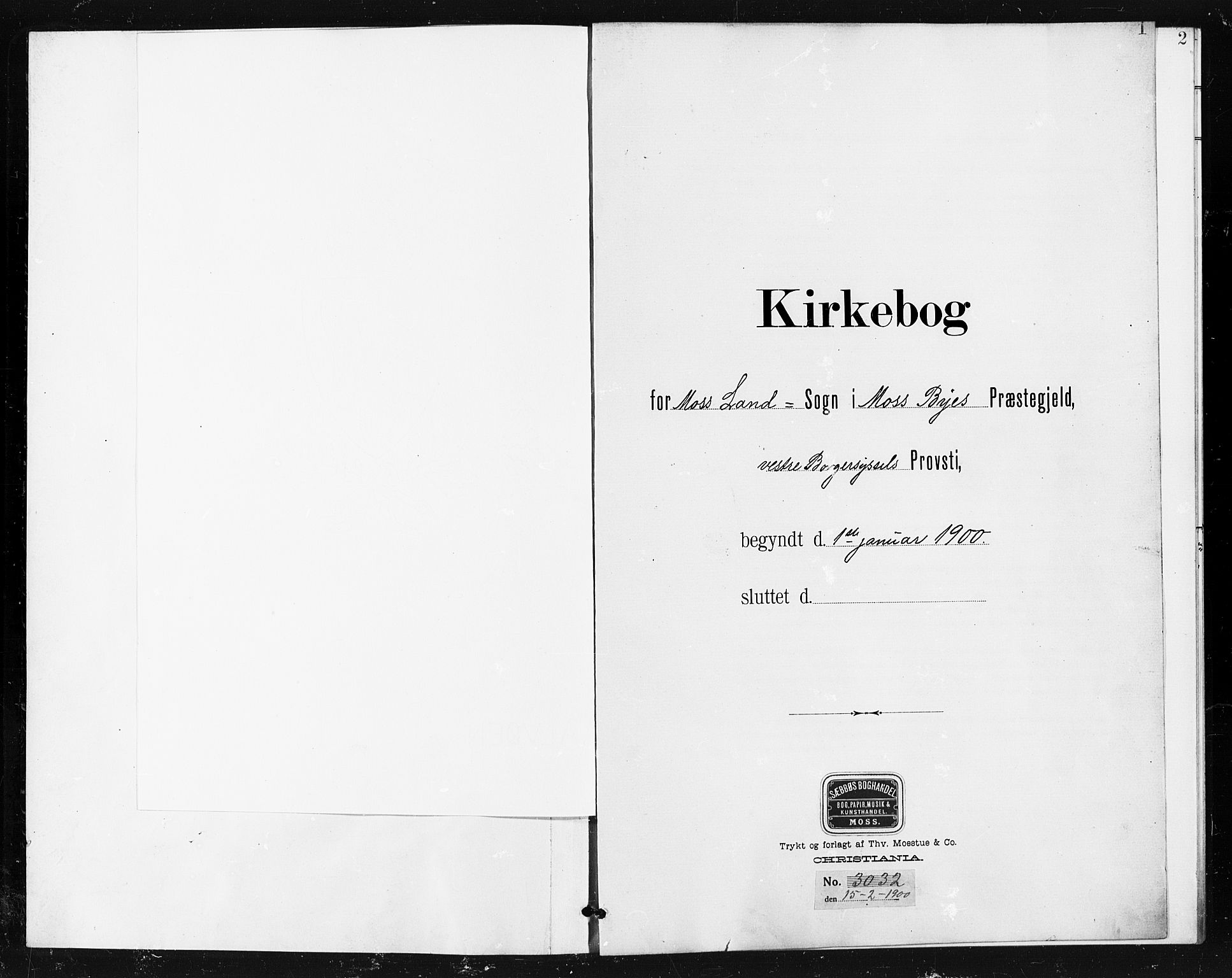 Moss prestekontor Kirkebøker, AV/SAO-A-2003/G/Gb/L0002: Parish register (copy) no. II 2, 1900-1910, p. 1