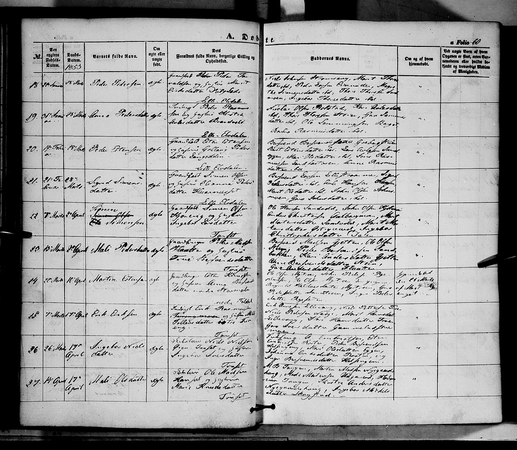 Tynset prestekontor, AV/SAH-PREST-058/H/Ha/Haa/L0020: Parish register (official) no. 20, 1848-1862, p. 60