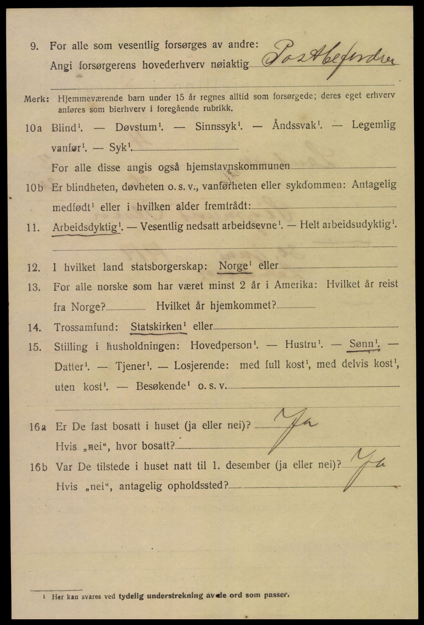 SAK, 1920 census for Landvik, 1920, p. 3659