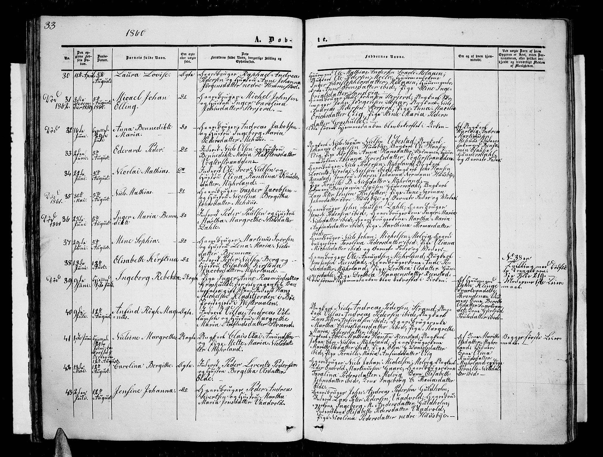 Kvæfjord sokneprestkontor, AV/SATØ-S-1323/G/Ga/Gab/L0003klokker: Parish register (copy) no. 3, 1856-1870, p. 33