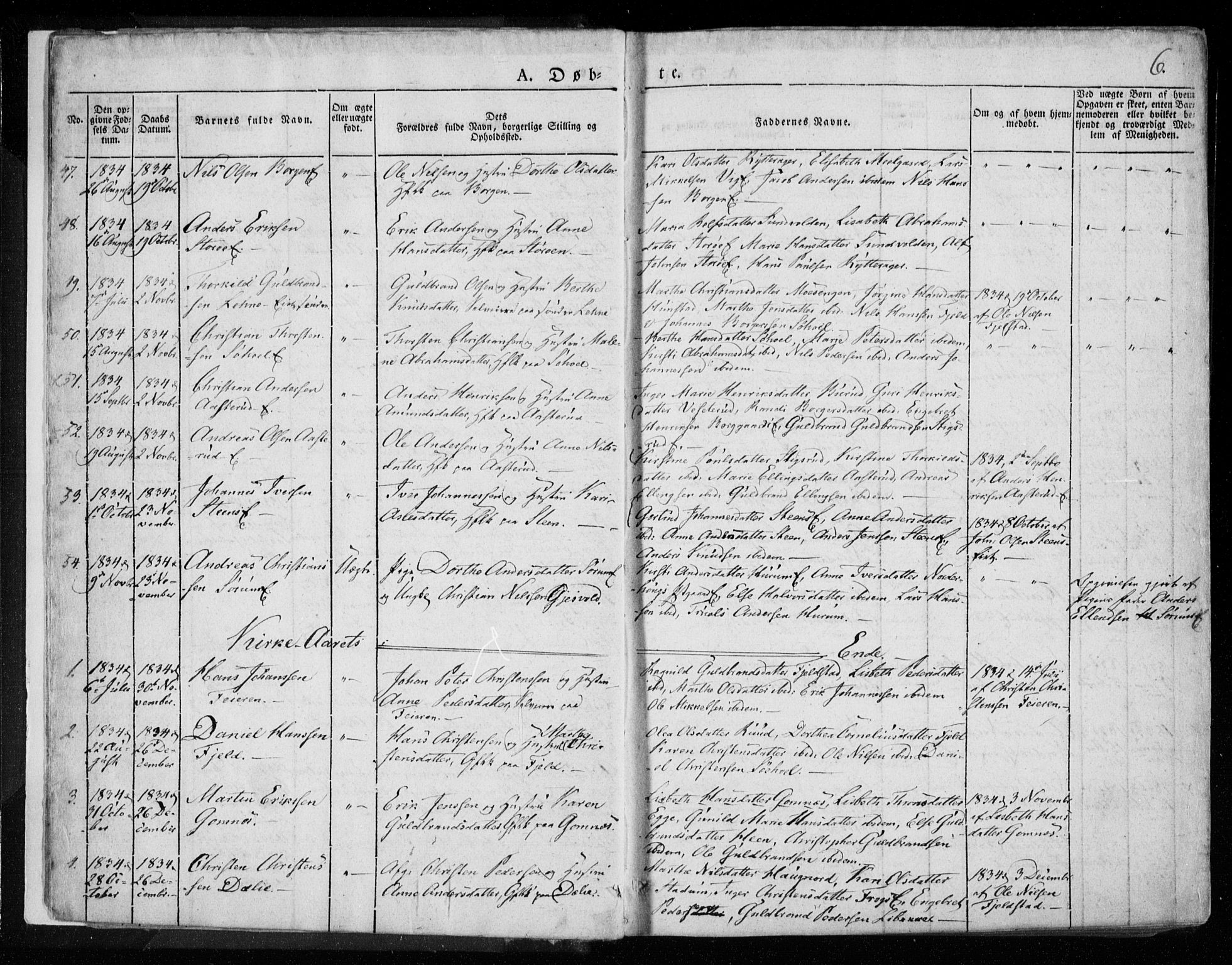 Hole kirkebøker, SAKO/A-228/F/Fa/L0005: Parish register (official) no. I 5, 1833-1851, p. 6