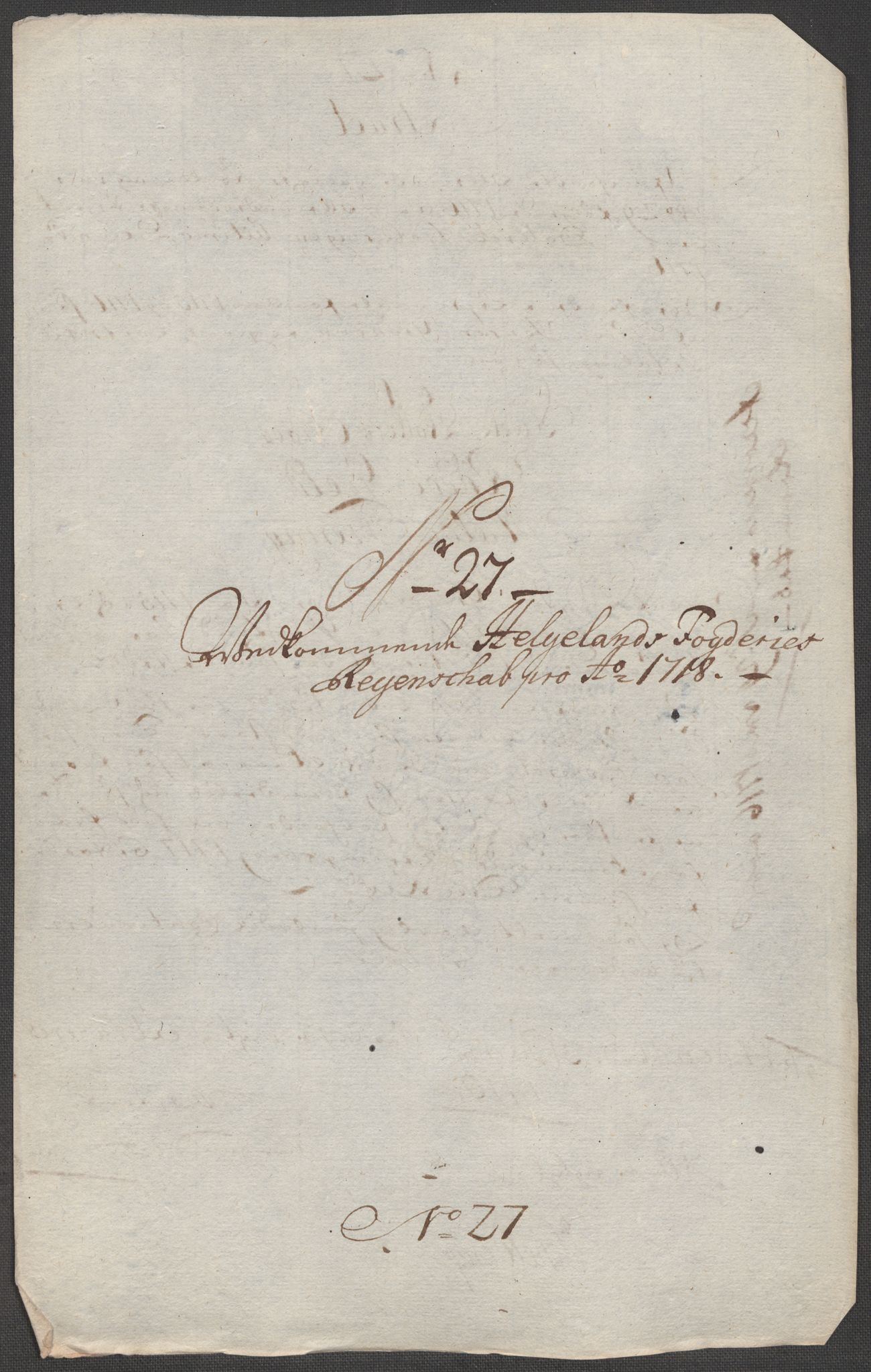 Rentekammeret inntil 1814, Reviderte regnskaper, Fogderegnskap, AV/RA-EA-4092/R65/L4516: Fogderegnskap Helgeland, 1718, p. 222