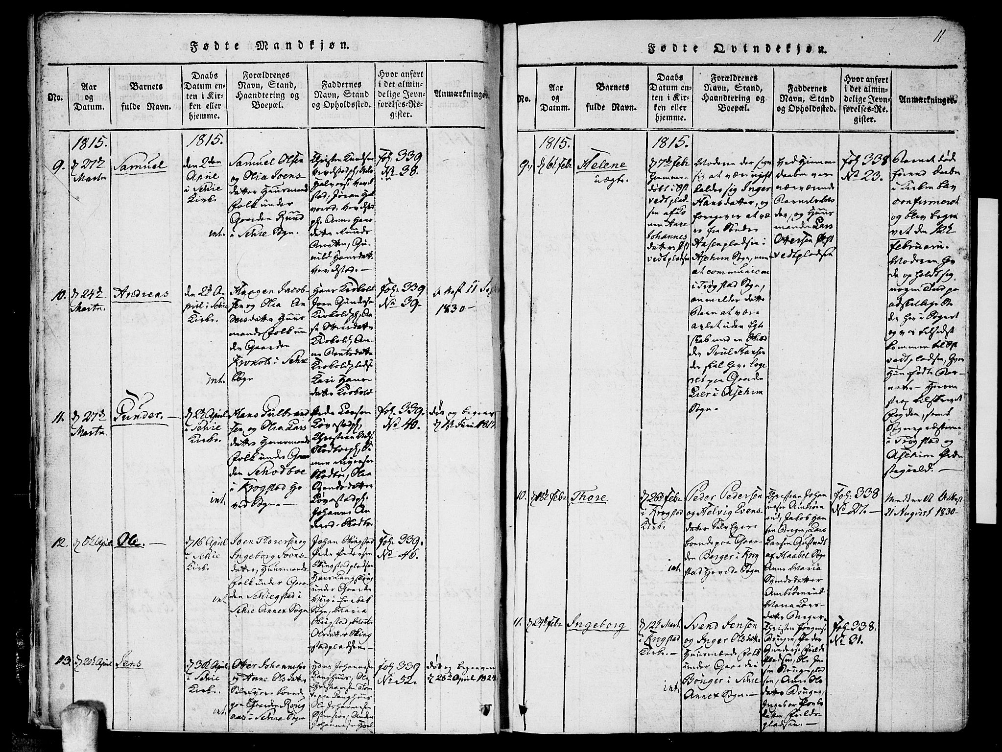 Kråkstad prestekontor Kirkebøker, AV/SAO-A-10125a/F/Fa/L0003: Parish register (official) no. I 3, 1813-1824, p. 11