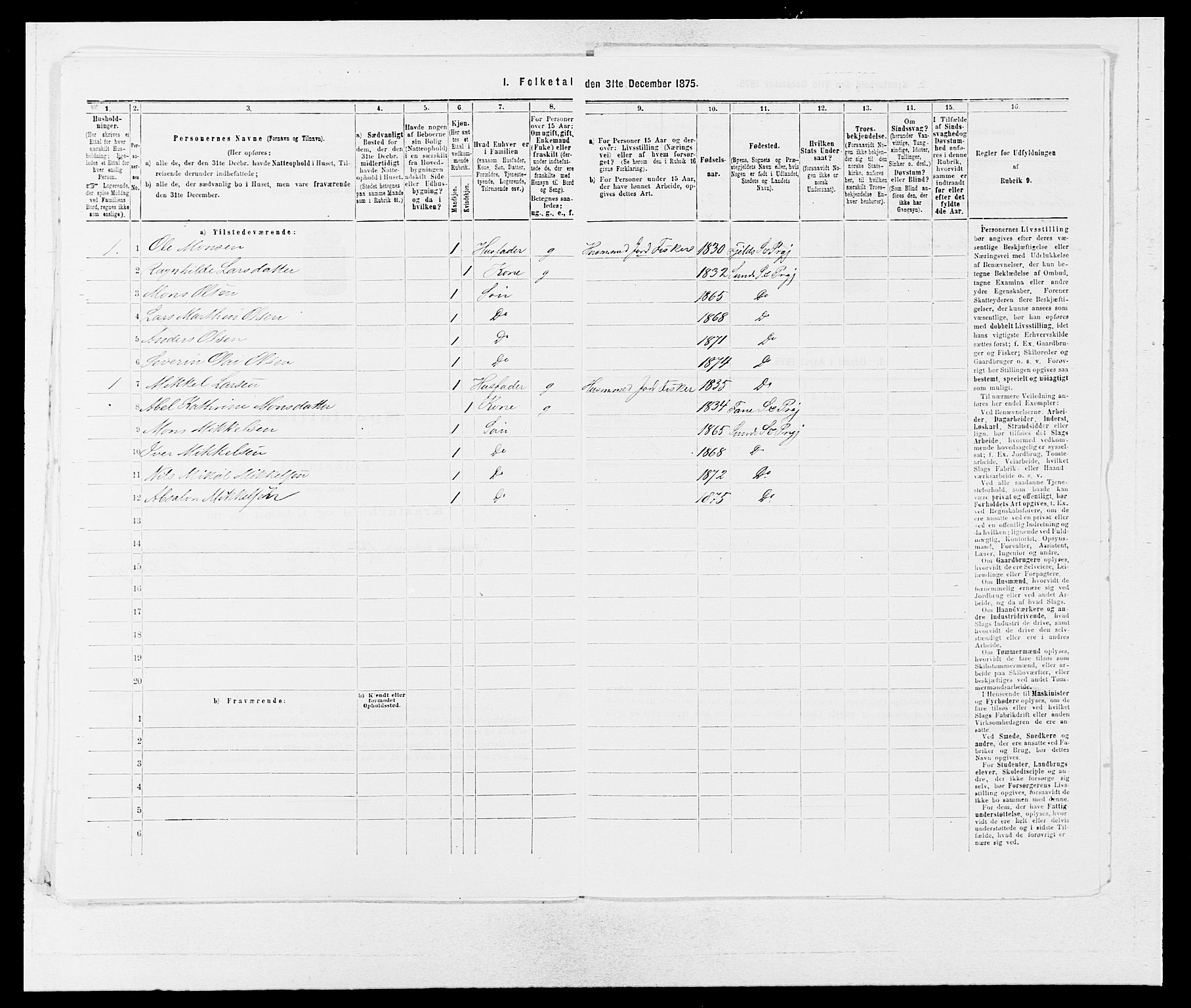 SAB, 1875 census for 1245P Sund, 1875, p. 670