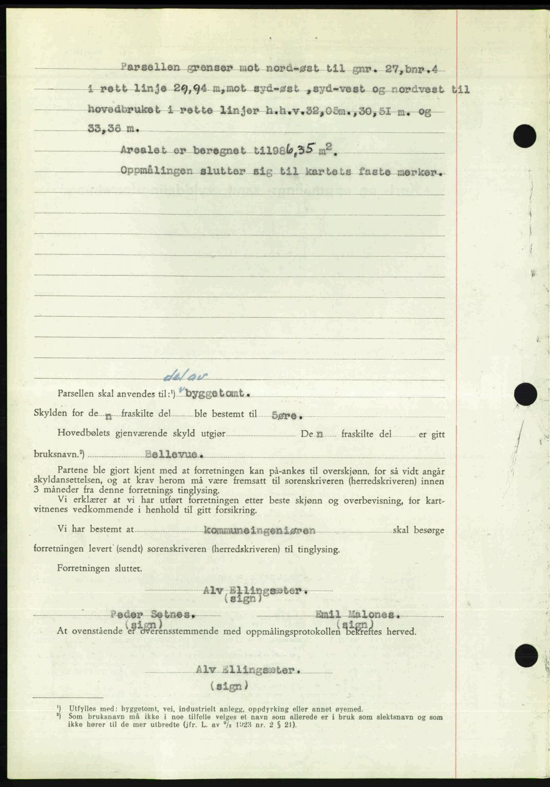 Romsdal sorenskriveri, AV/SAT-A-4149/1/2/2C: Mortgage book no. A29, 1949-1949, Diary no: : 995/1949