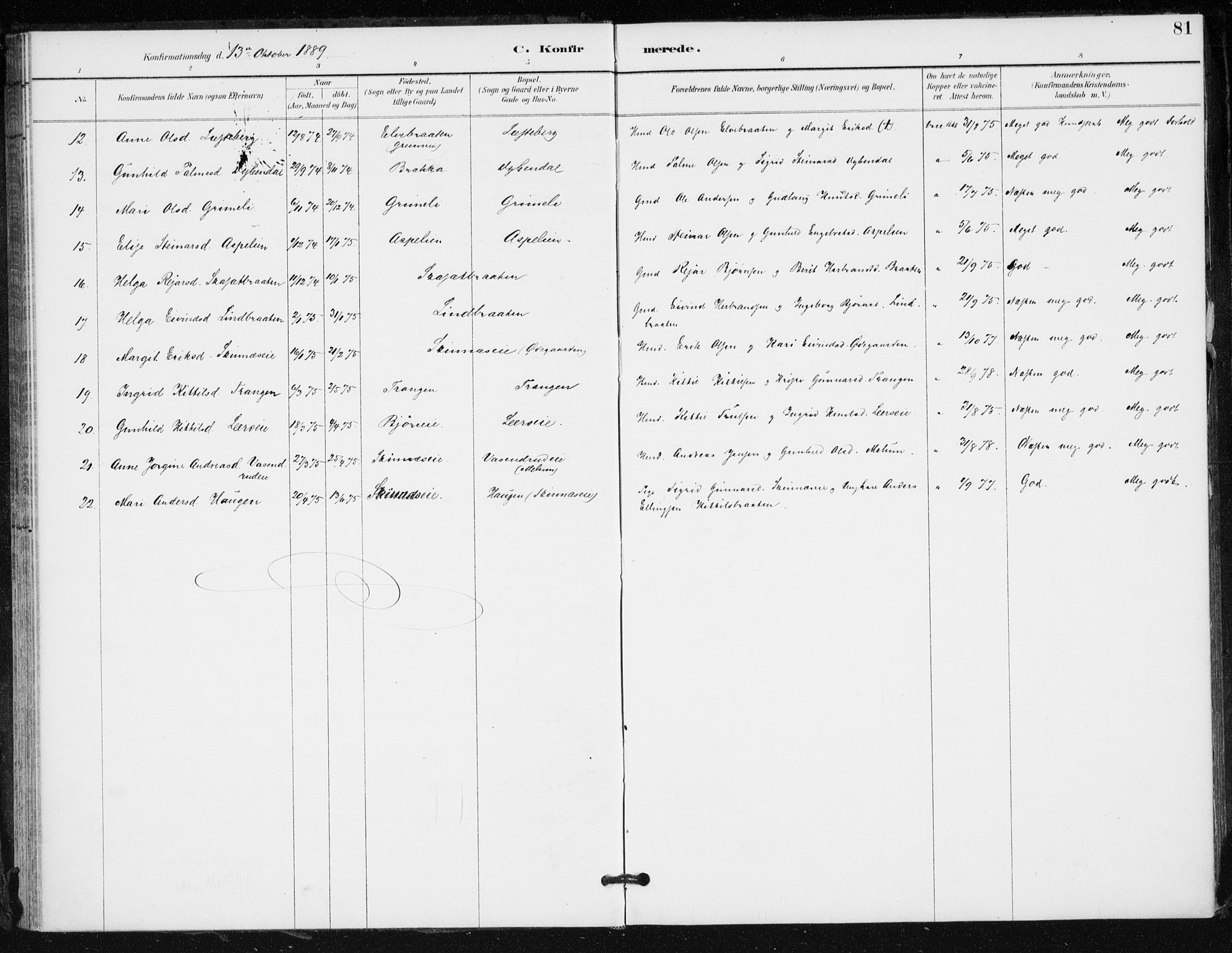 Krødsherad kirkebøker, AV/SAKO-A-19/F/Fa/L0006: Parish register (official) no. 6, 1889-1899, p. 81