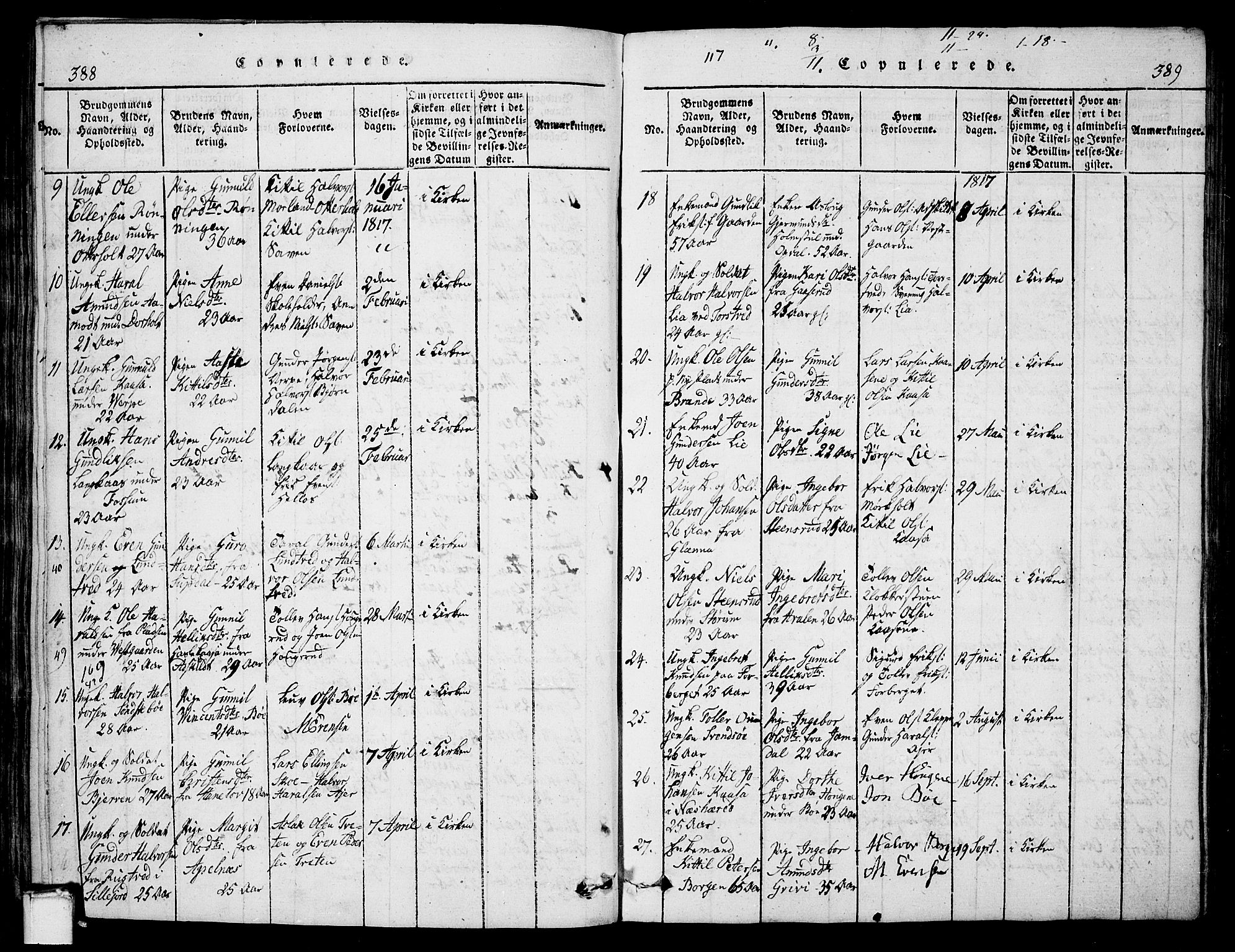 Bø kirkebøker, SAKO/A-257/G/Ga/L0001: Parish register (copy) no. 1, 1815-1831, p. 388-389